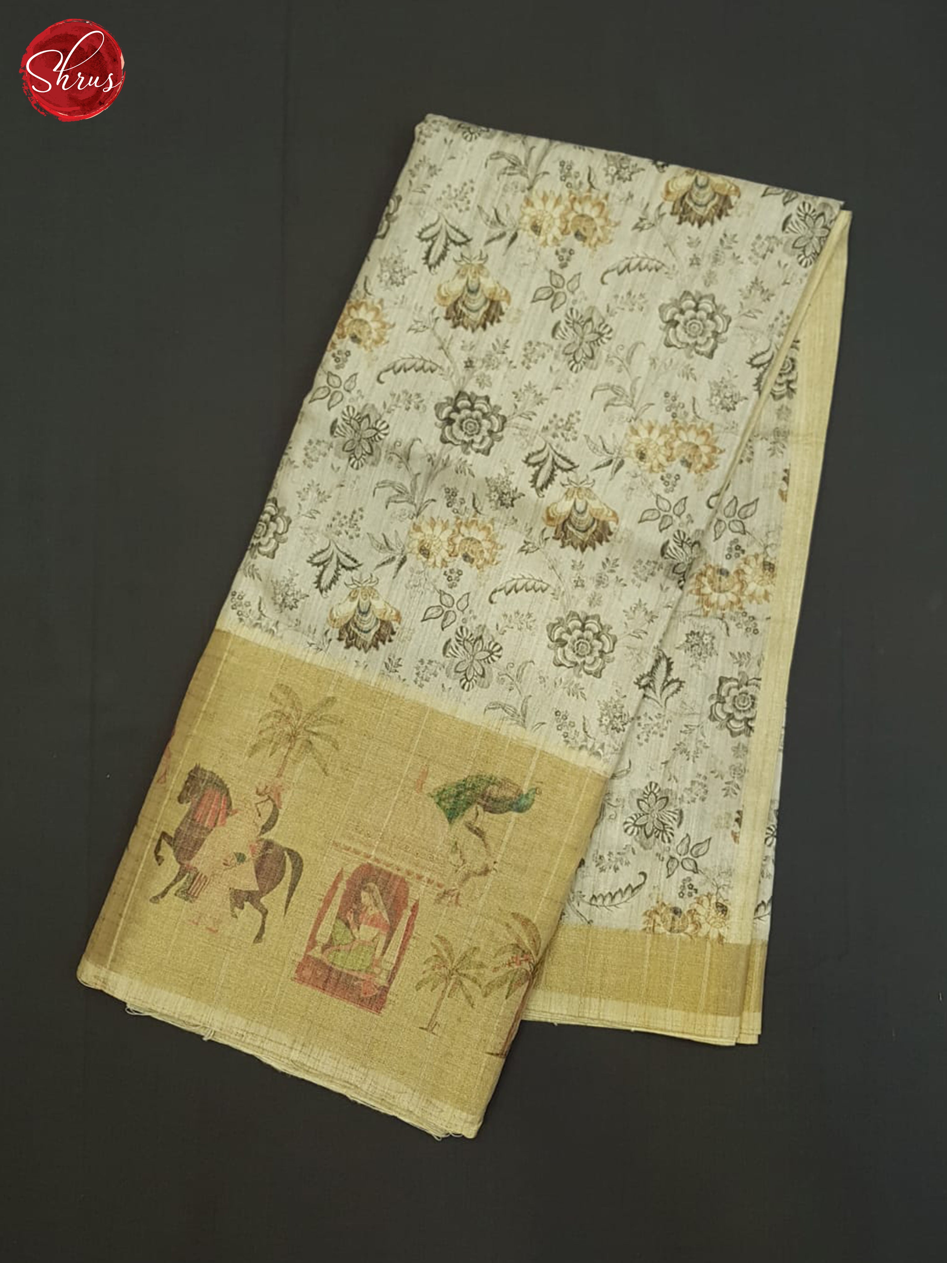 Grey And Beige-Semi Tussar Saree - Shop on ShrusEternity.com