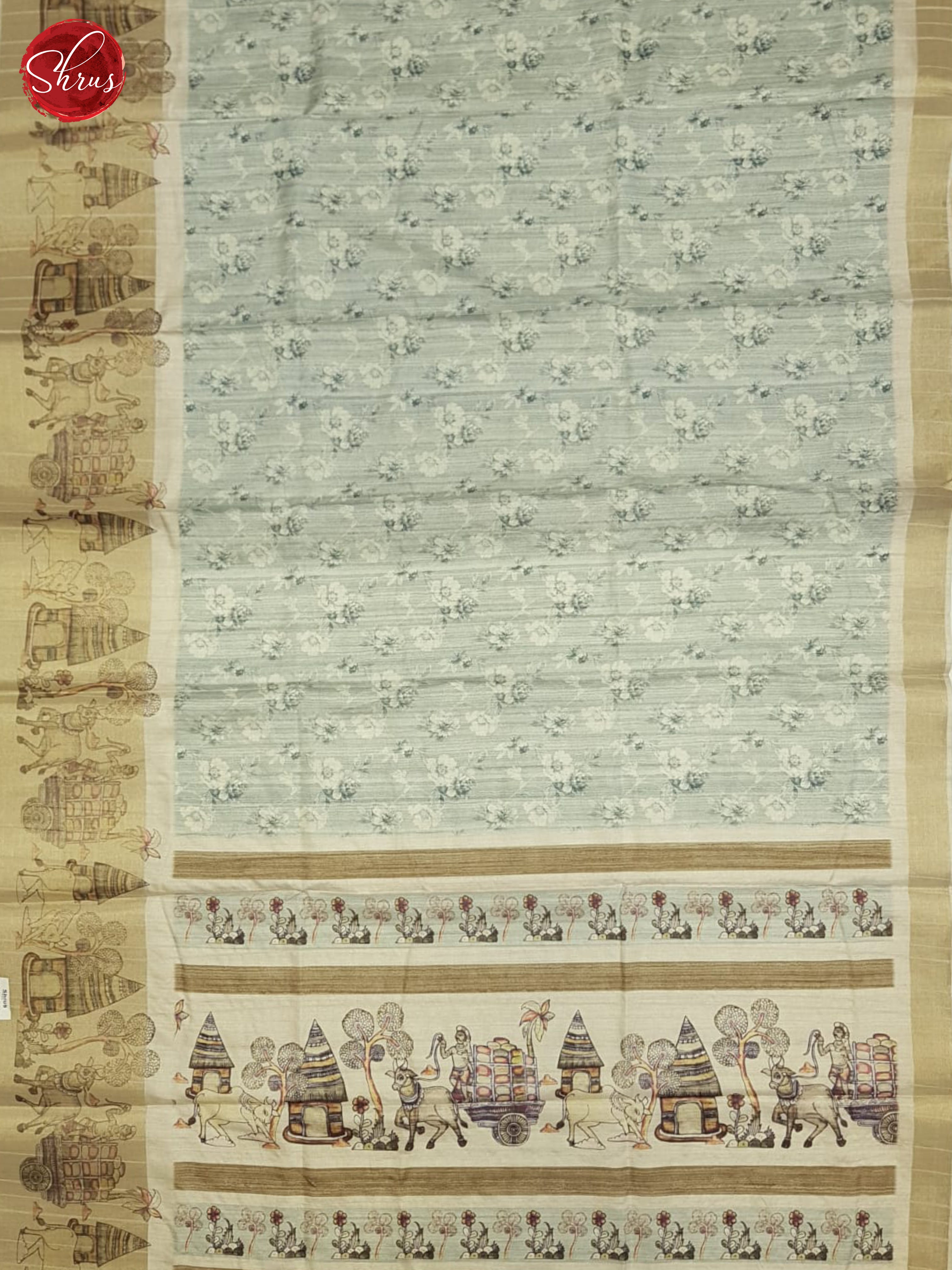 Grey And Beige-Semi Tussar Saree - Shop on ShrusEternity.com