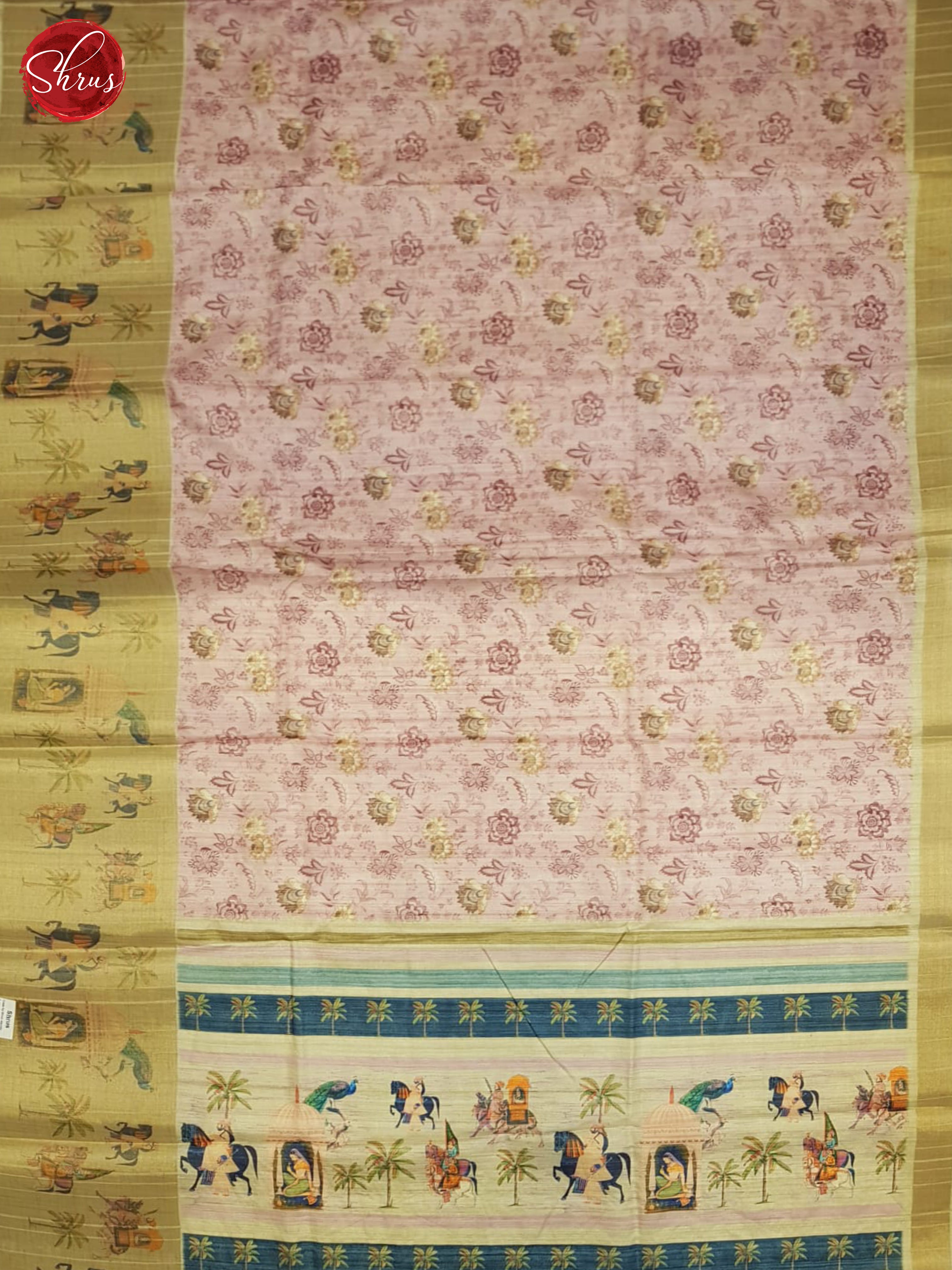 Baby Pink And Beige-Semi Tussar Saree - Shop on ShrusEternity.com