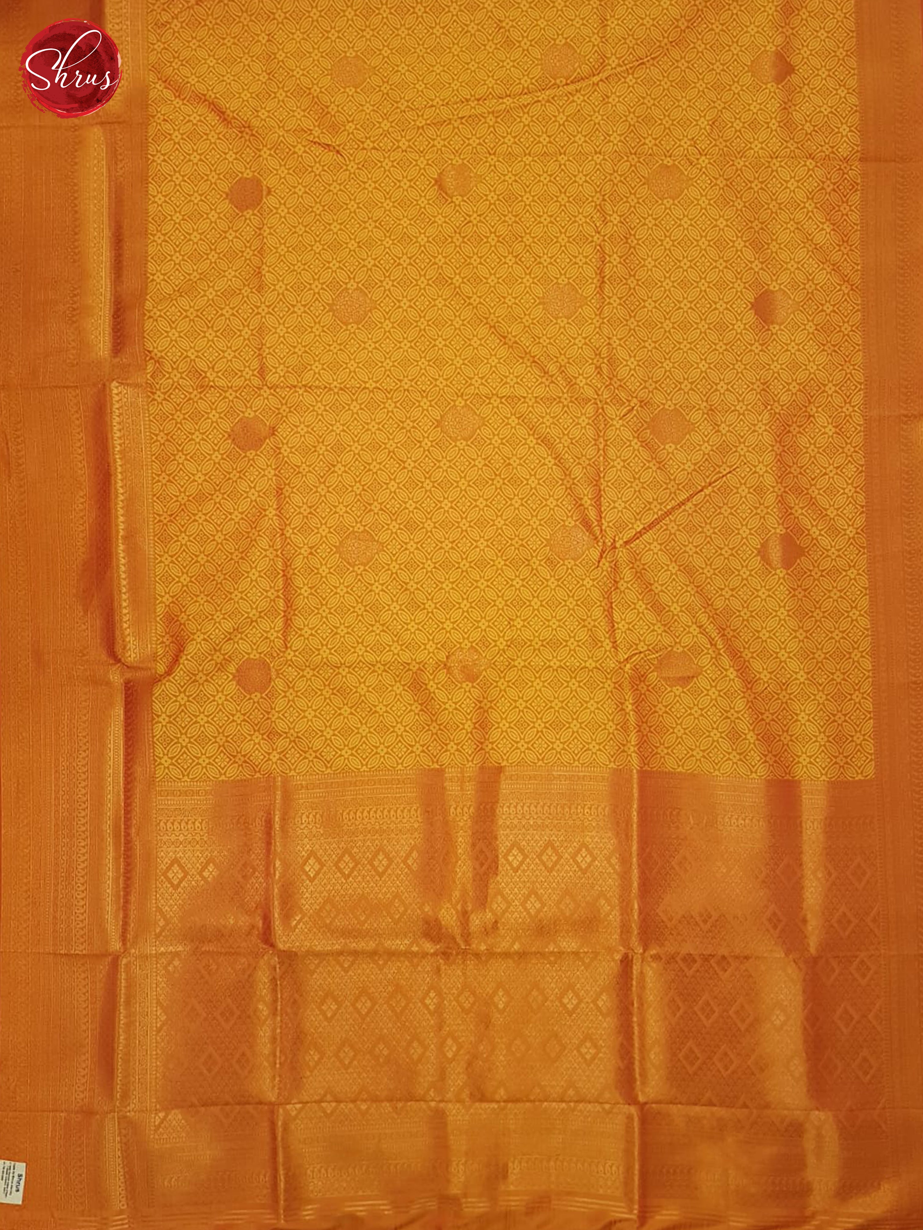 Orange(Single Tone) - Semi Kanchipuram Saree - Shop on ShrusEternity.com