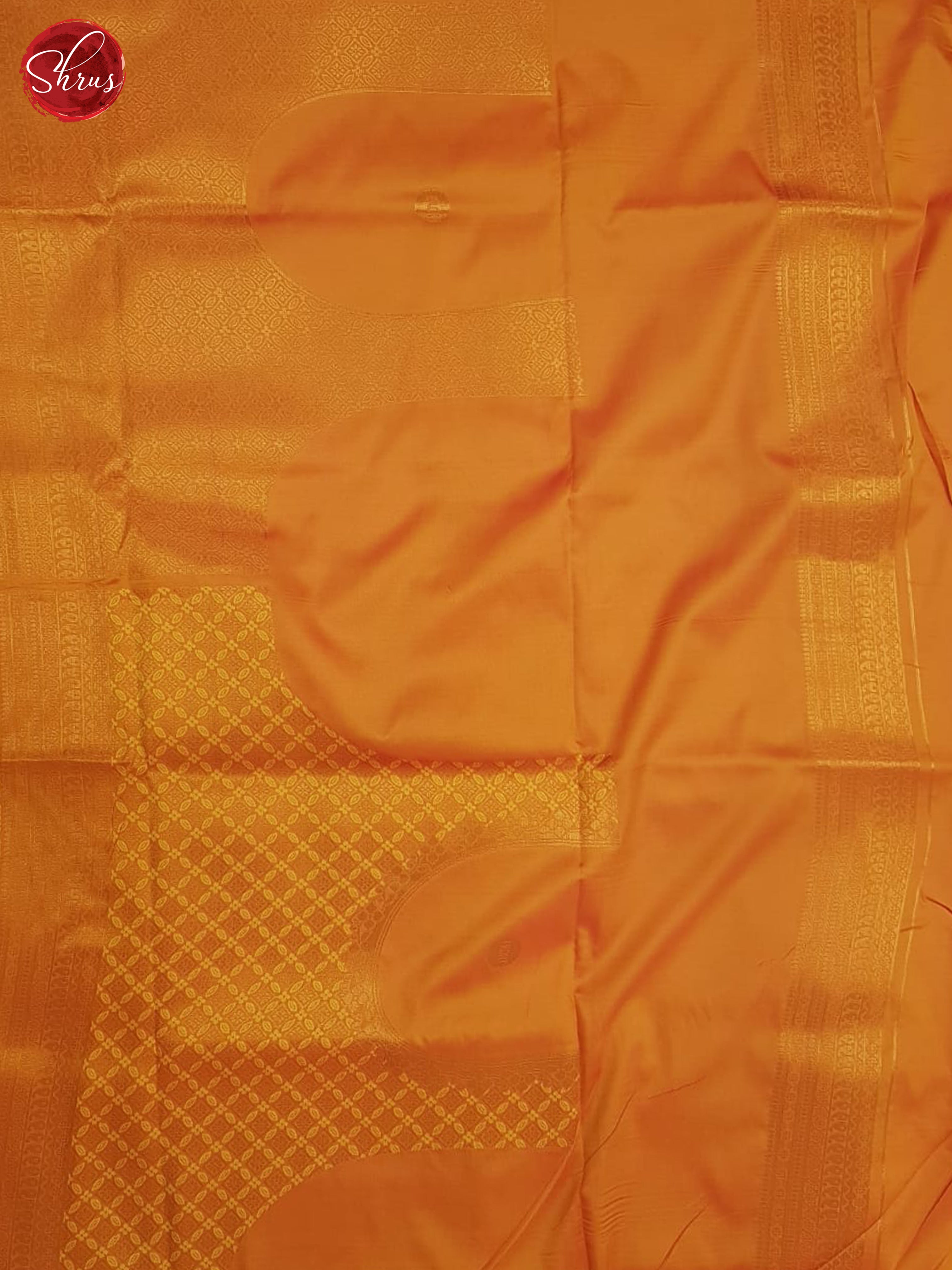 Orange(Single Tone) - Semi Kanchipuram Saree - Shop on ShrusEternity.com