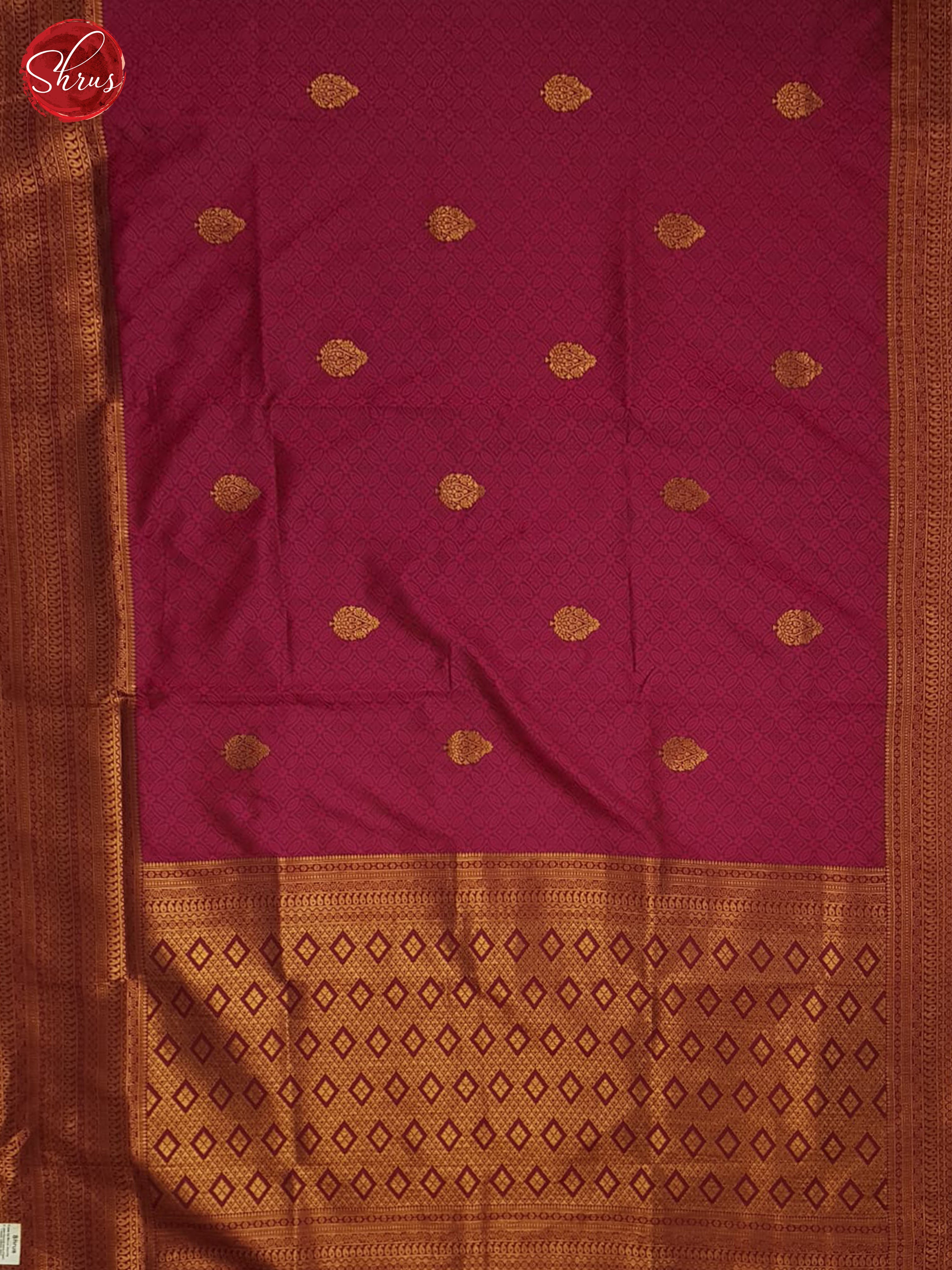 Majenta(Single Tone) - Semi Kanchipuram Saree - Shop on ShrusEternity.com