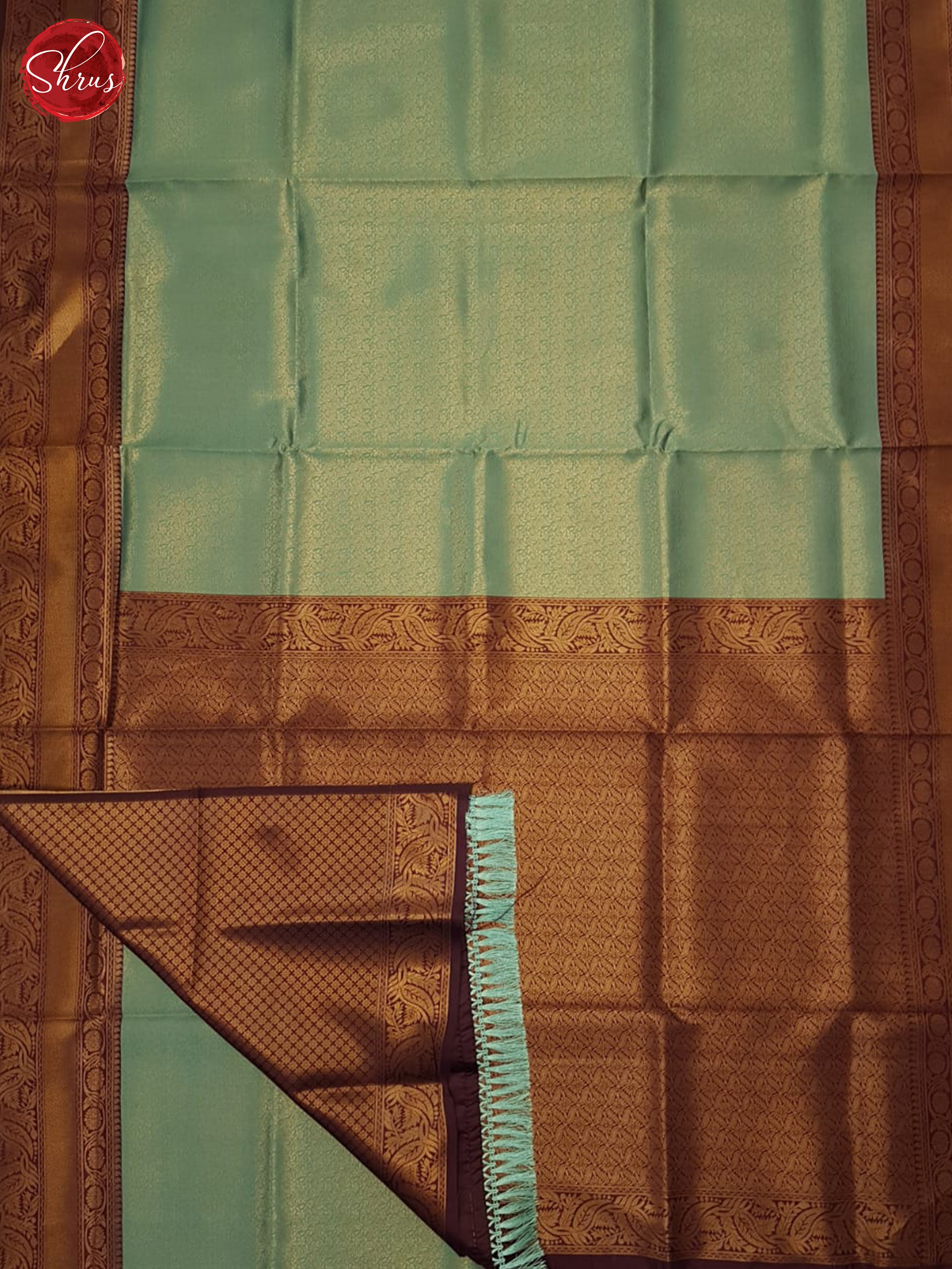 Green and Arakku Maroon- Semi Kanchipuram Saree - Shop on ShrusEternity.com