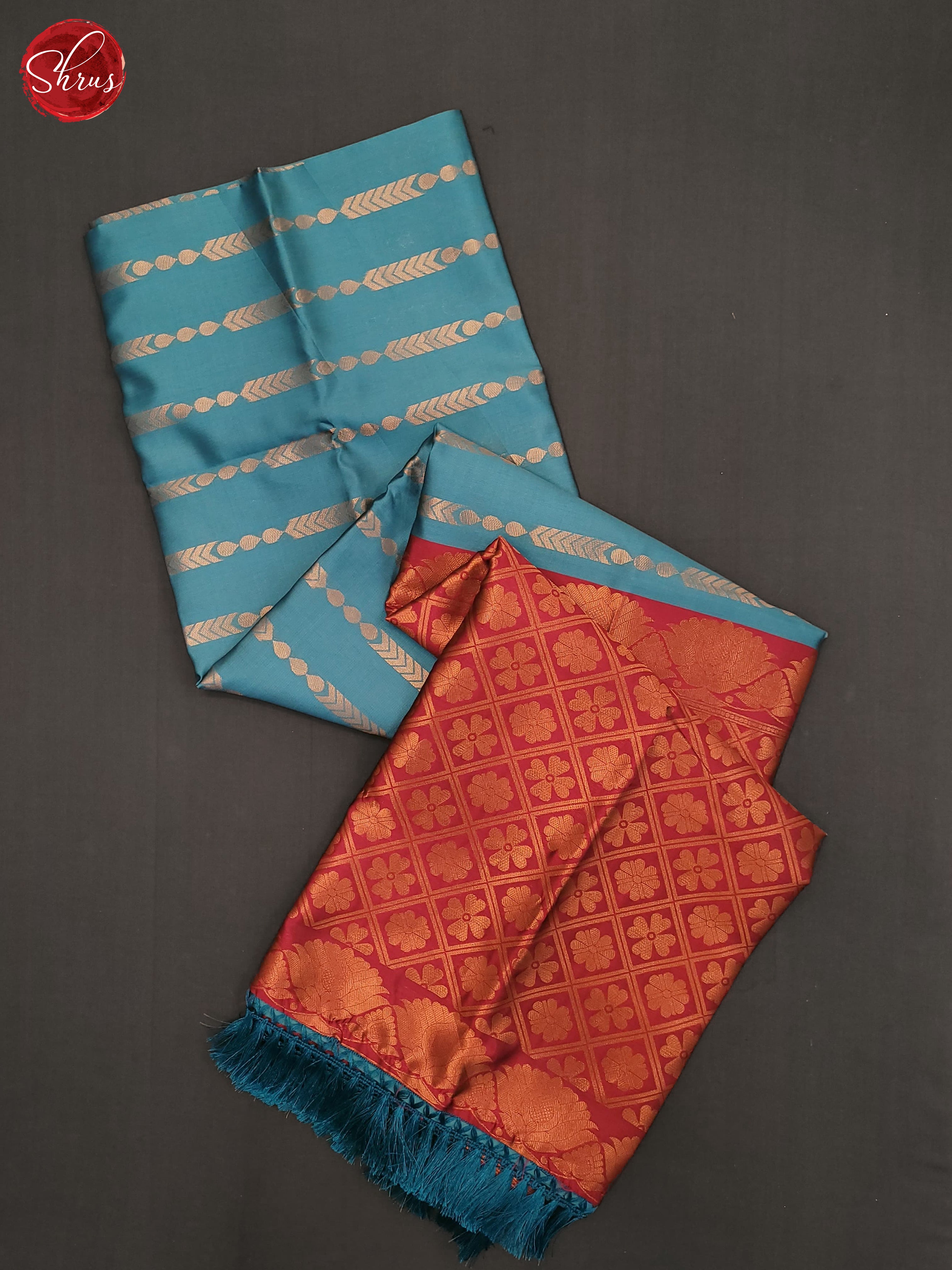 Blue and pink - Semi Soft Silk Saree - Shop on ShrusEternity.com
