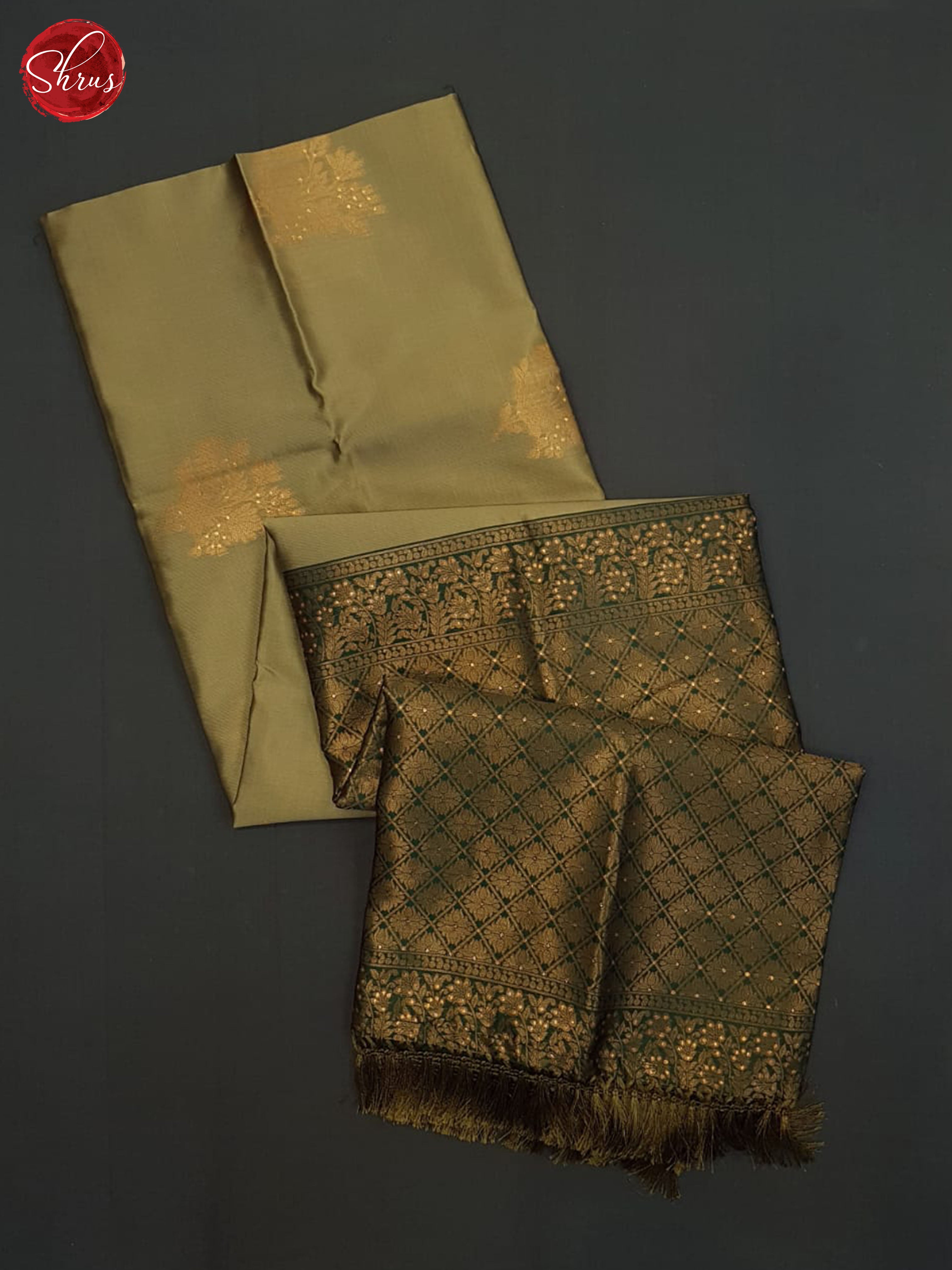 Grey And Green-Semi soft silk saree - Shop on ShrusEternity.com