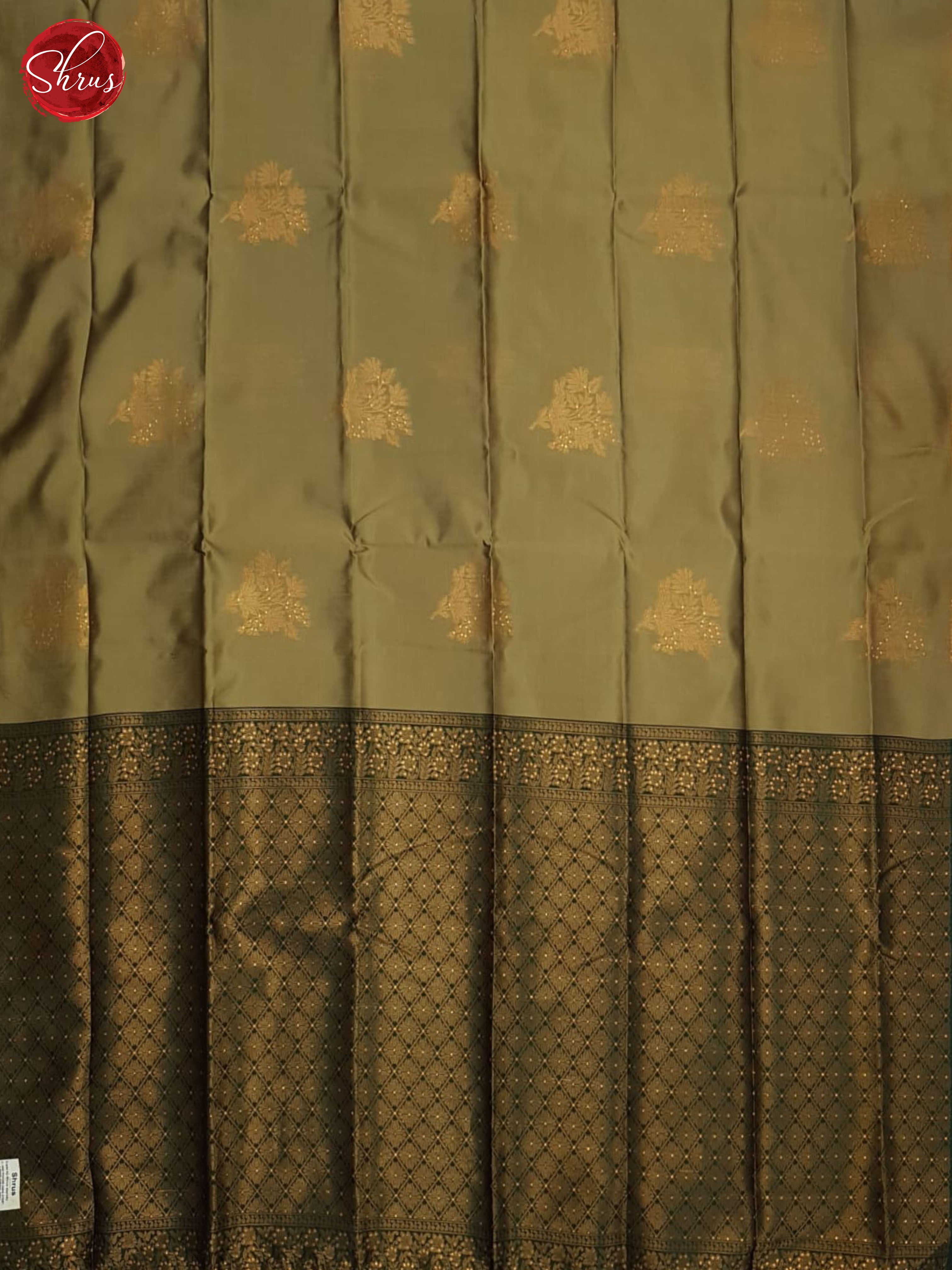 Grey And Green-Semi soft silk saree - Shop on ShrusEternity.com