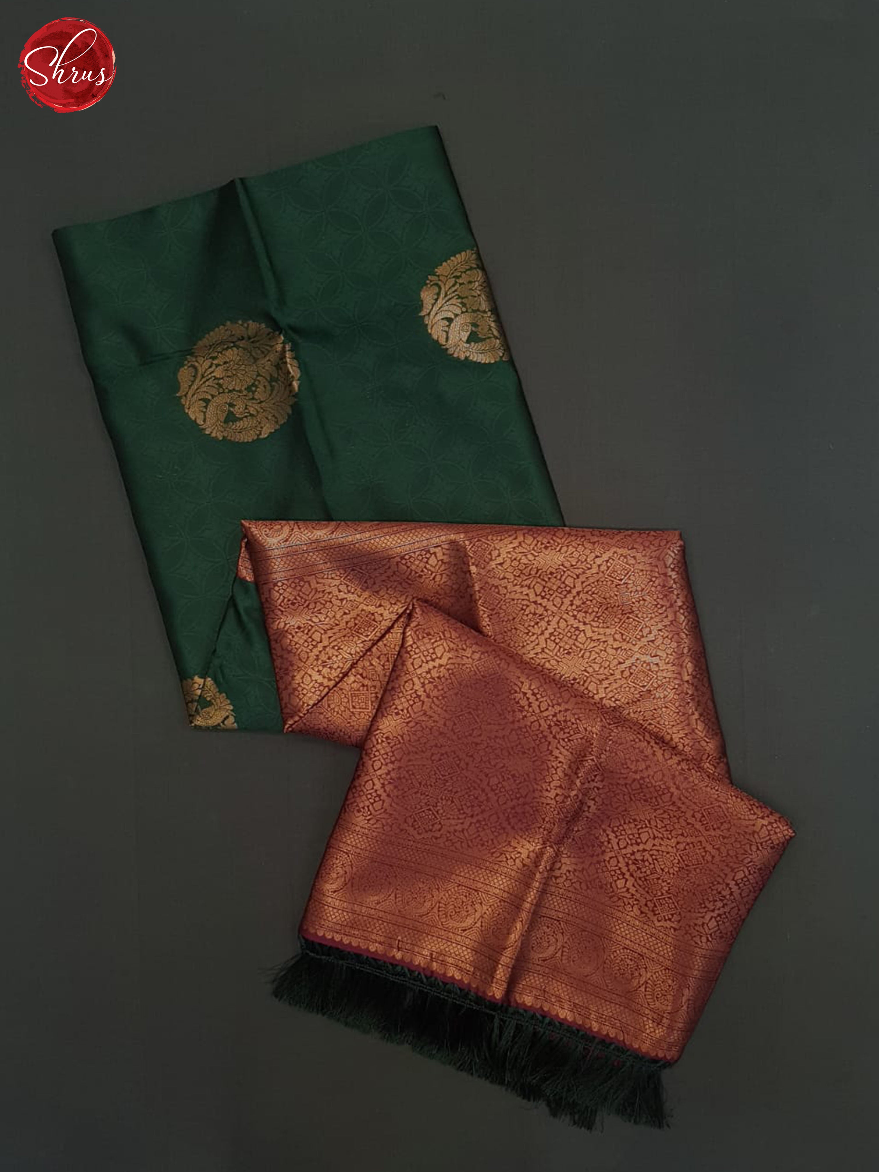 Green And Wine- Semi soft silk saree - Shop on ShrusEternity.com
