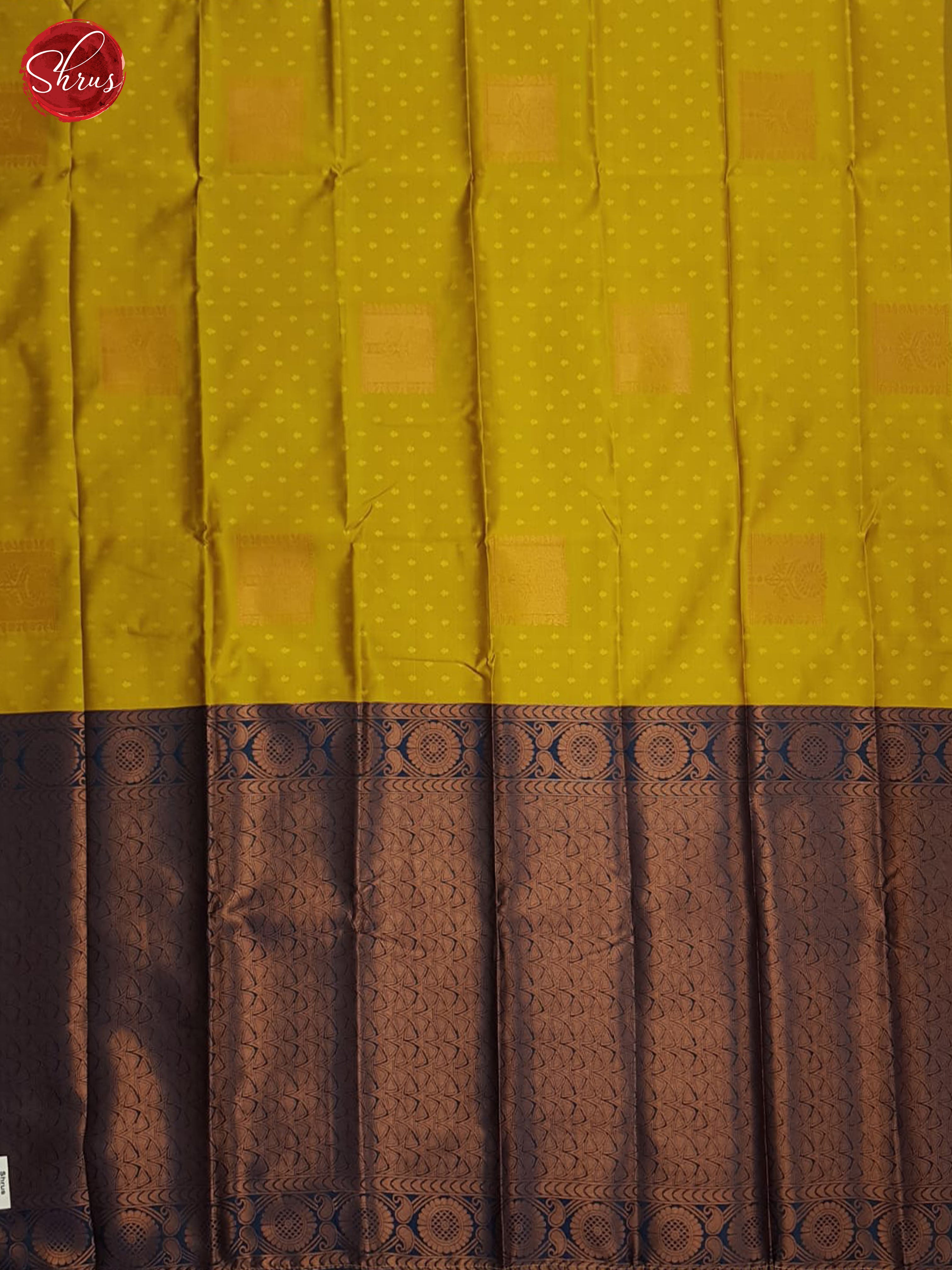 Mustard And Blue-Semi soft silk saree - Shop on ShrusEternity.com