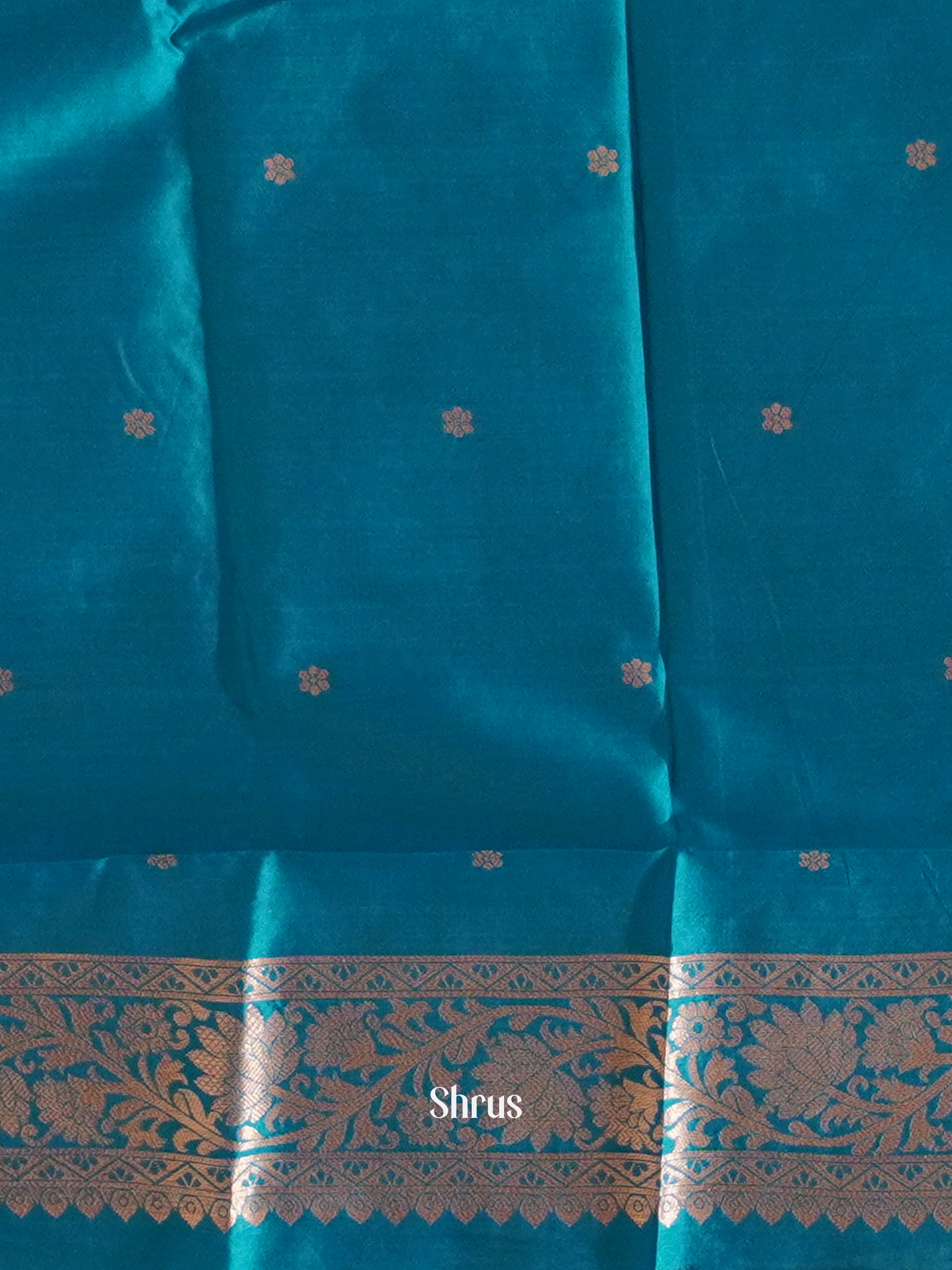 Blue(Single Tone)- Semi Soft Silk Saree - Shop on ShrusEternity.com