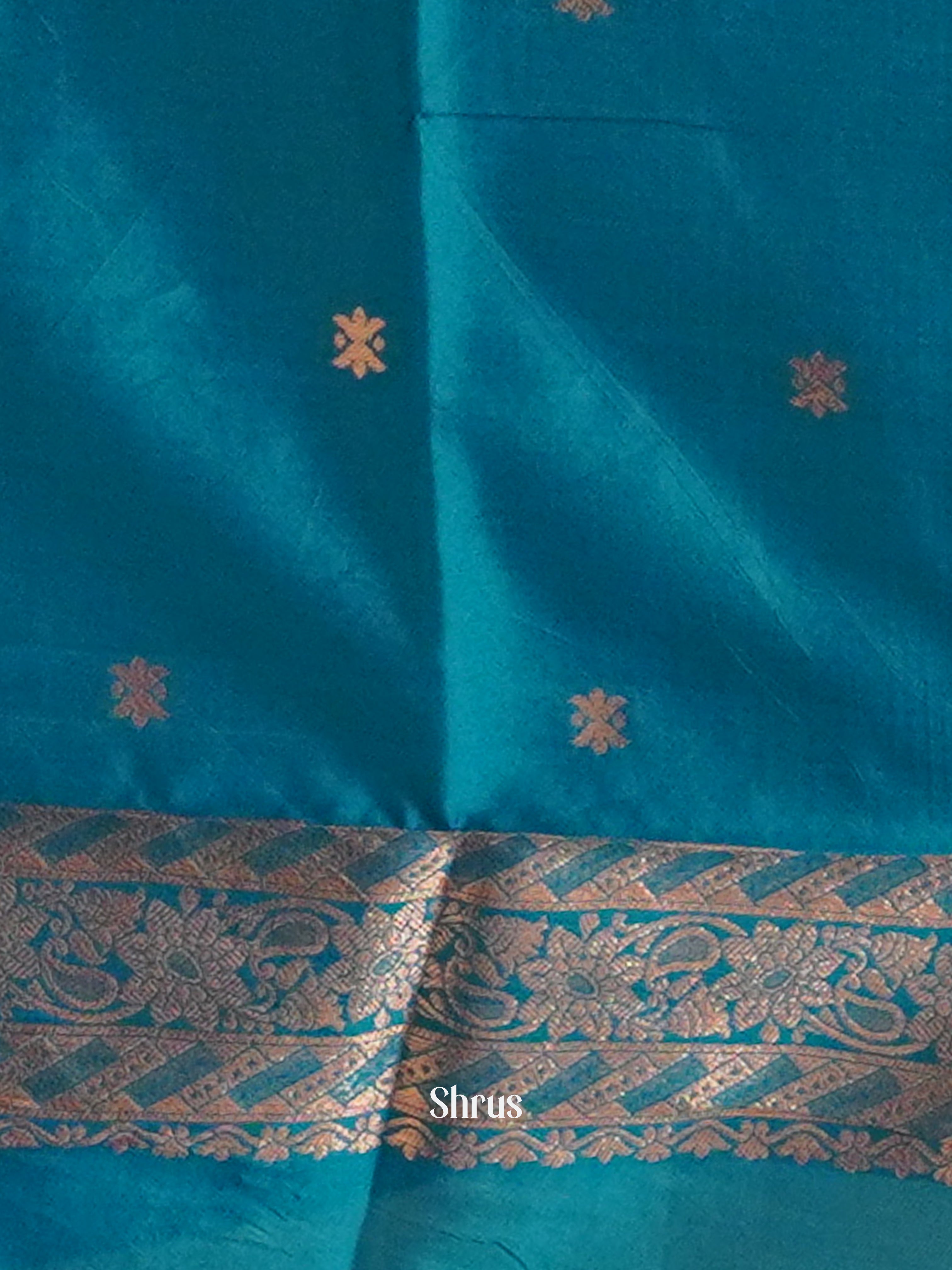 Blue(single tone)- Semi soft silk saree - Shop on ShrusEternity.com