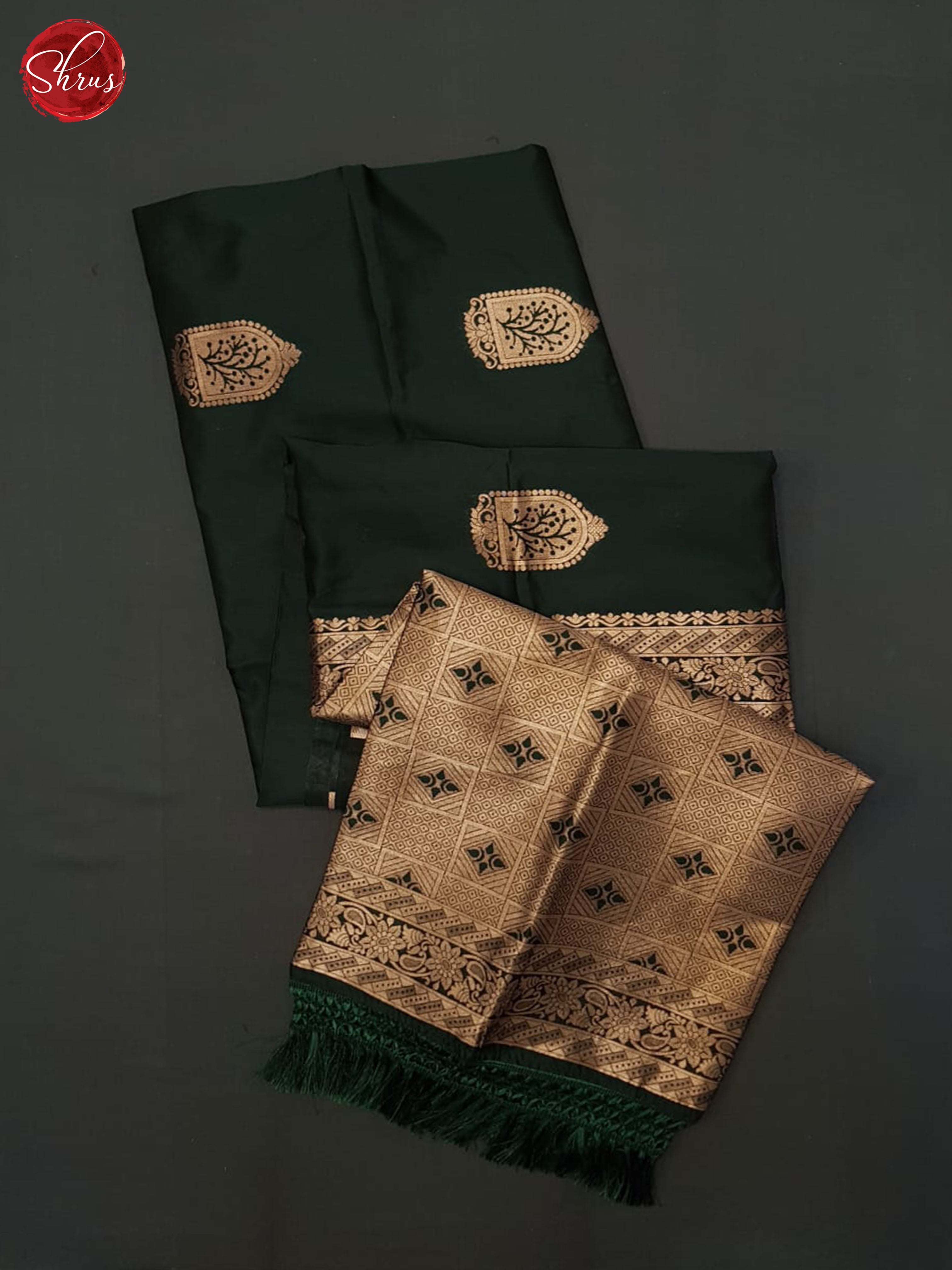 Green(single tone)-Semi soft silk saree - Shop on ShrusEternity.com