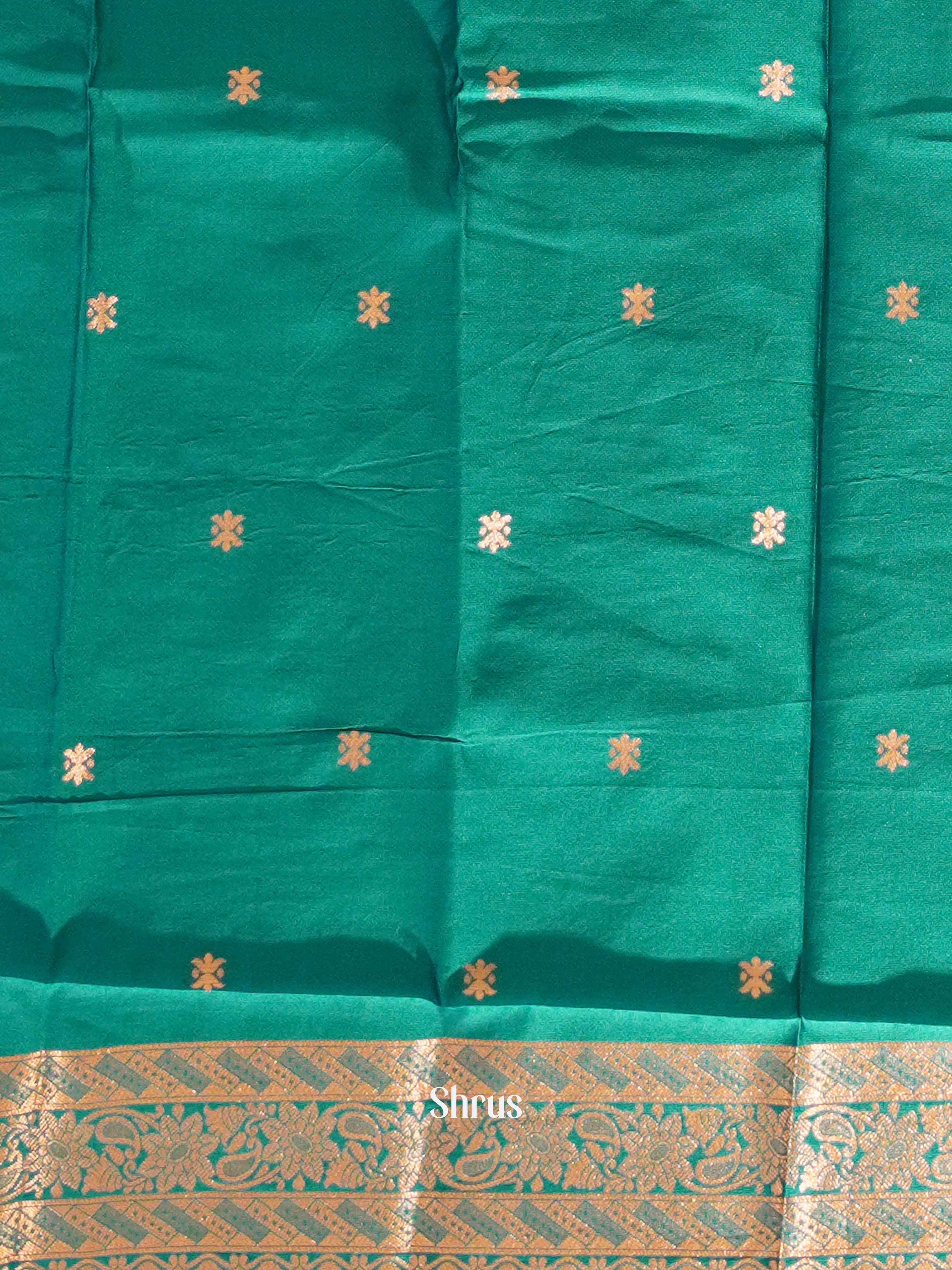 Peacock Green(single tone)- Semi soft silk saree - Shop on ShrusEternity.com