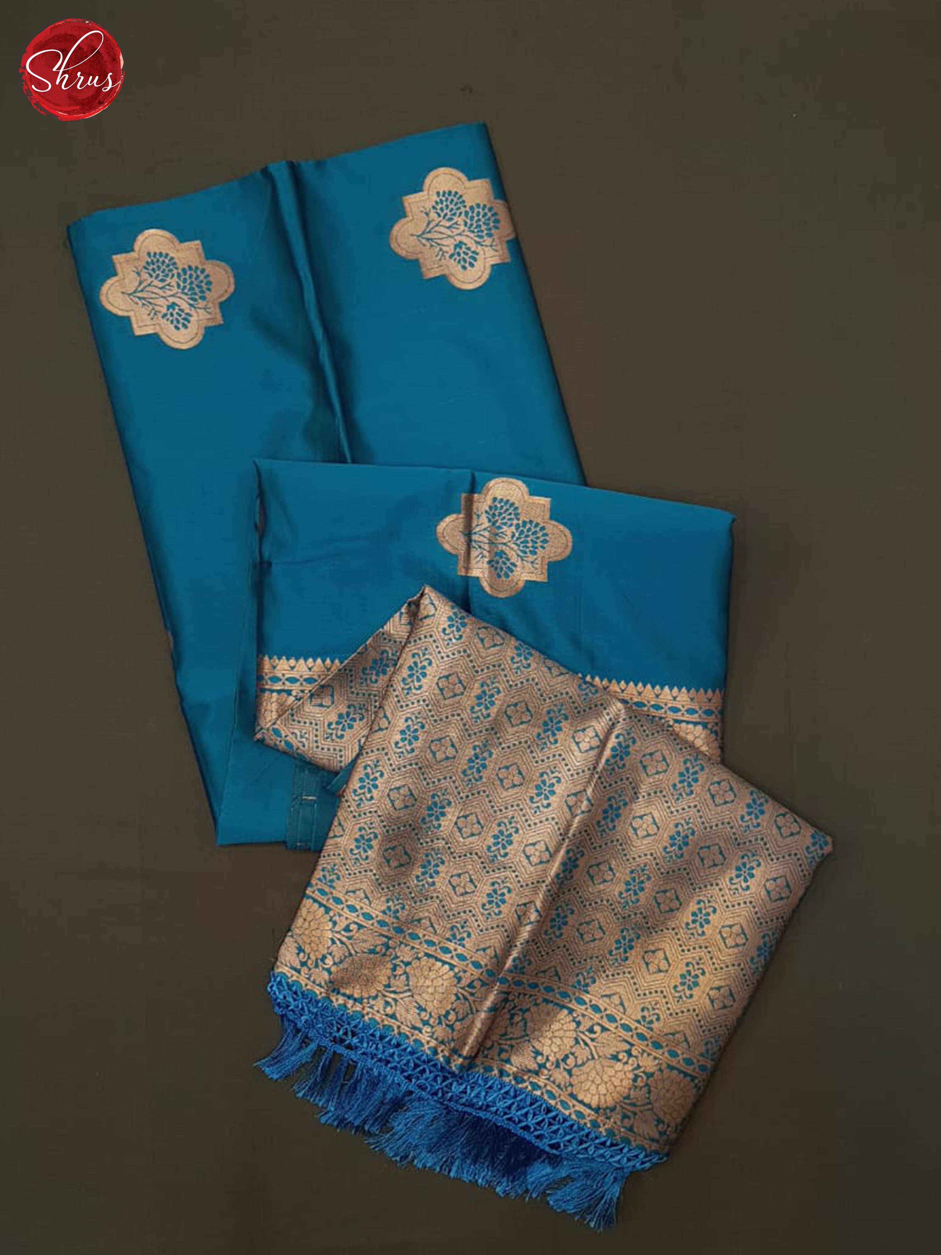blue(single tone) - Semi Softsilk Saree - Shop on ShrusEternity.com