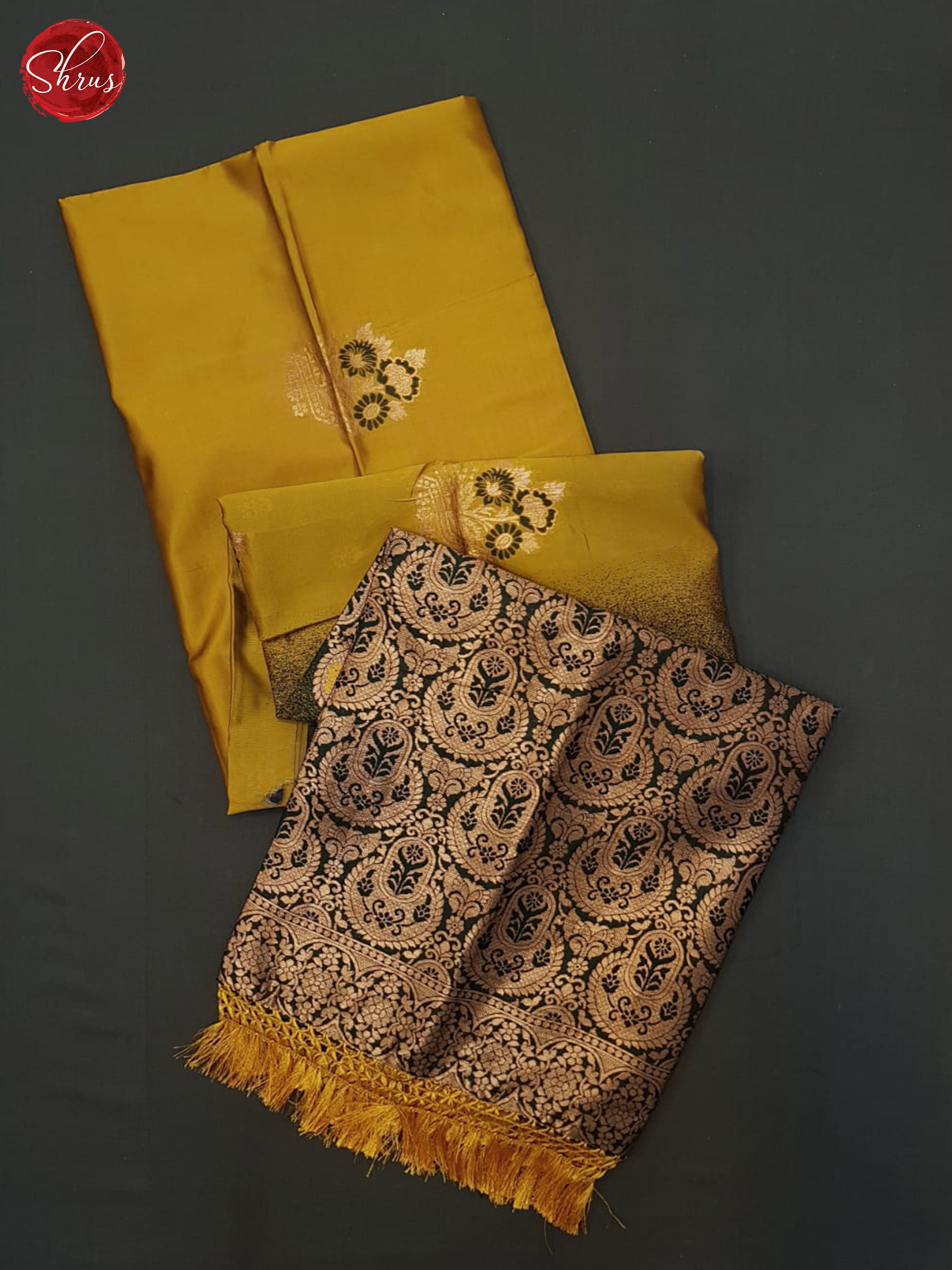 Mustard And Green-Semi soft silk Saree - Shop on ShrusEternity.com