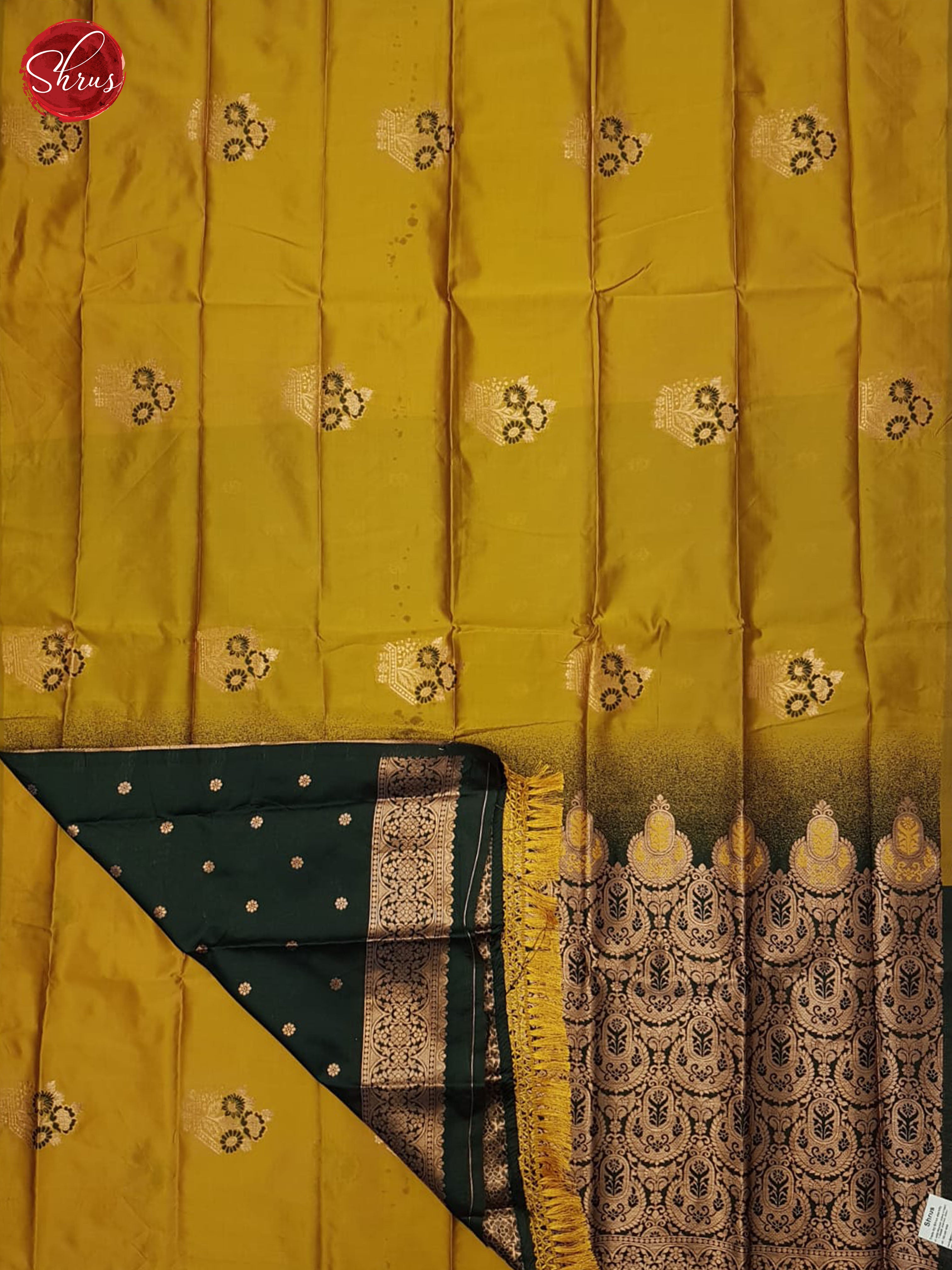 Mustard And Green-Semi soft silk Saree - Shop on ShrusEternity.com
