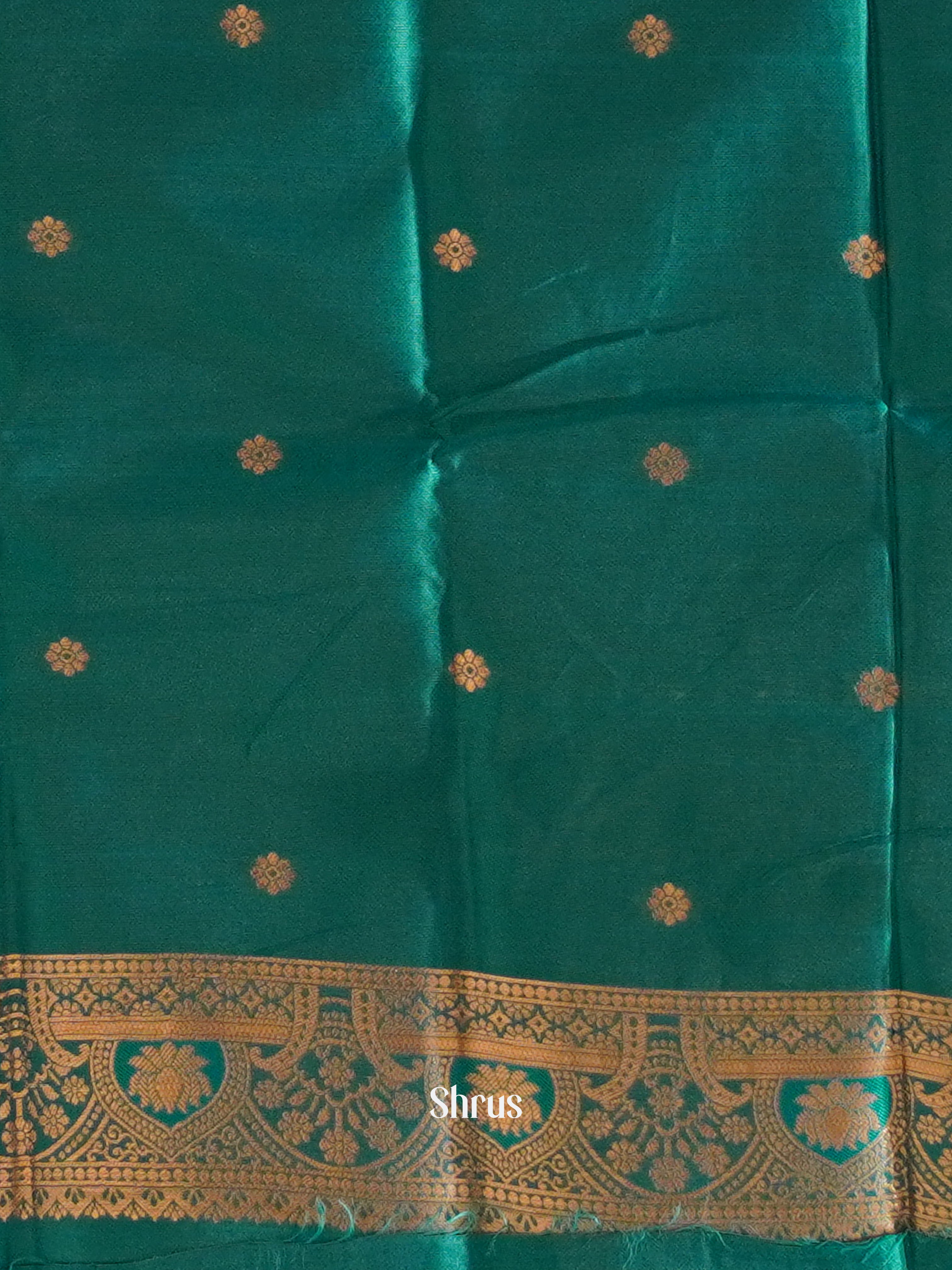 Blue And Green- Semi soft silk saree - Shop on ShrusEternity.com