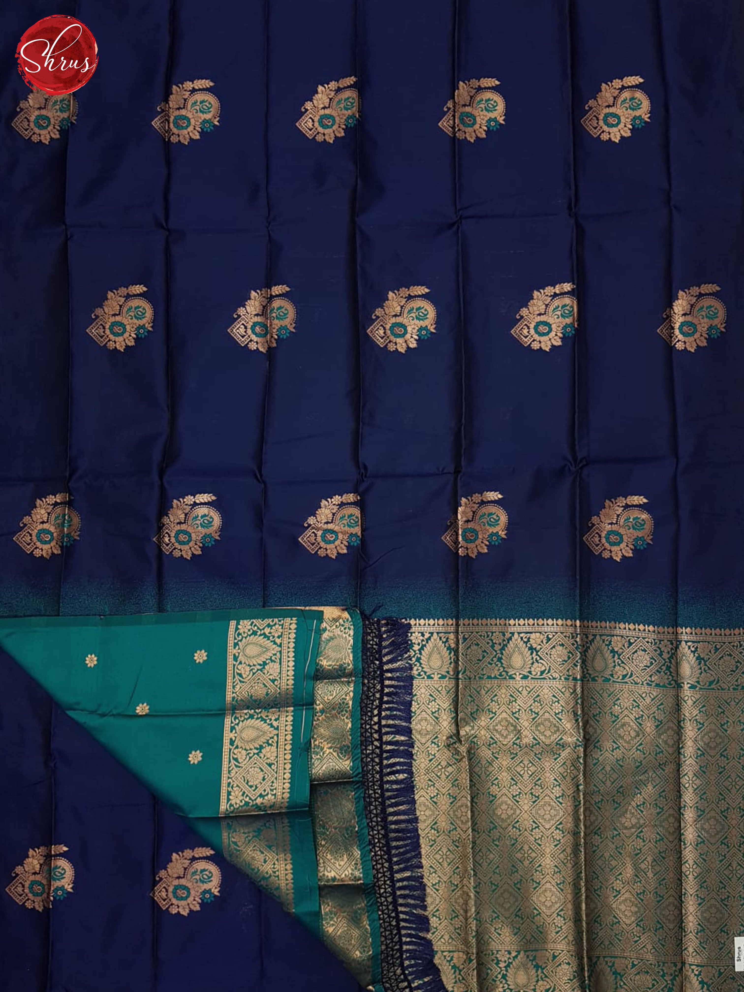 Blue And Green- Semi soft silk saree - Shop on ShrusEternity.com