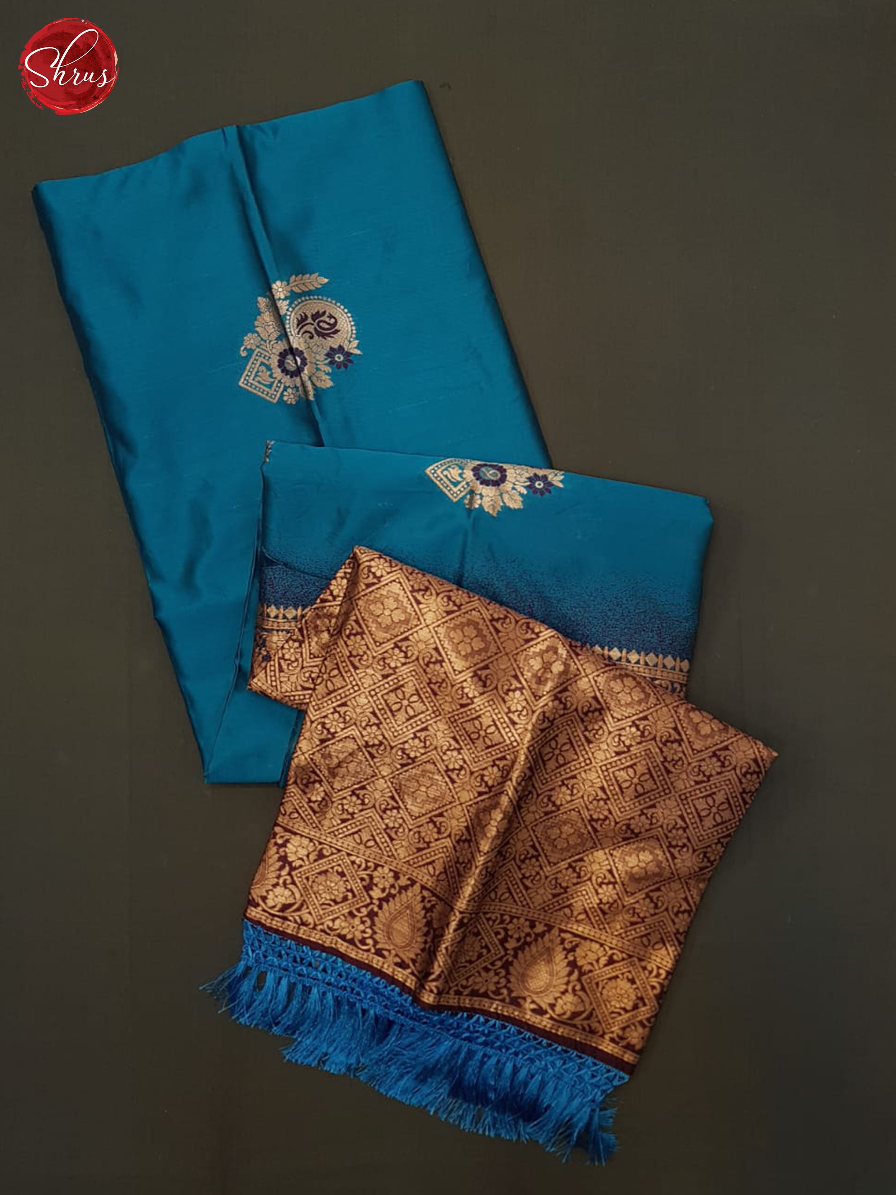 Blue And Wine- Semi Soft silk Saree - Shop on ShrusEternity.com