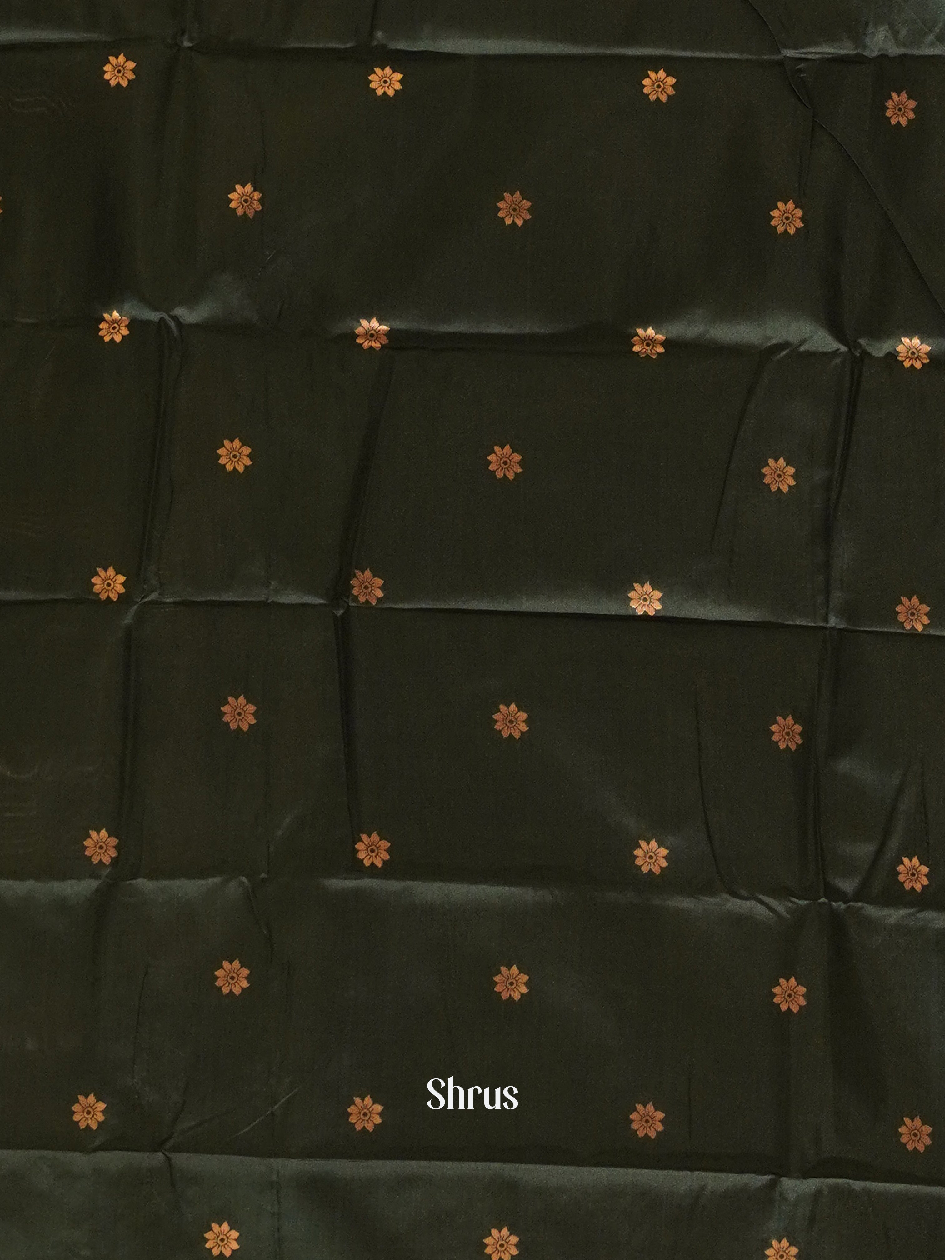 Green and dark green- semi soft silk Saree - Shop on ShrusEternity.com