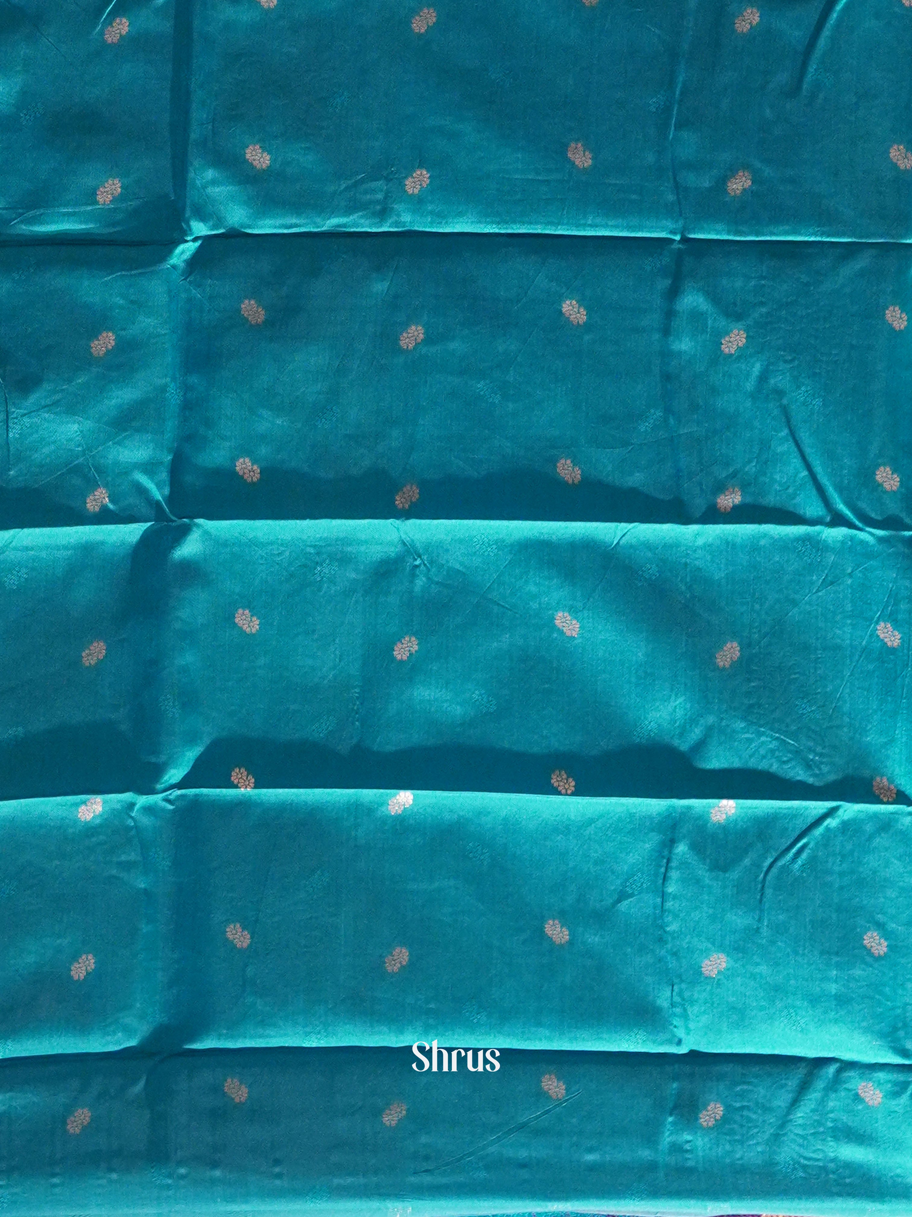 Wine and Blue- Semi Softsilk Saree - Shop on ShrusEternity.com