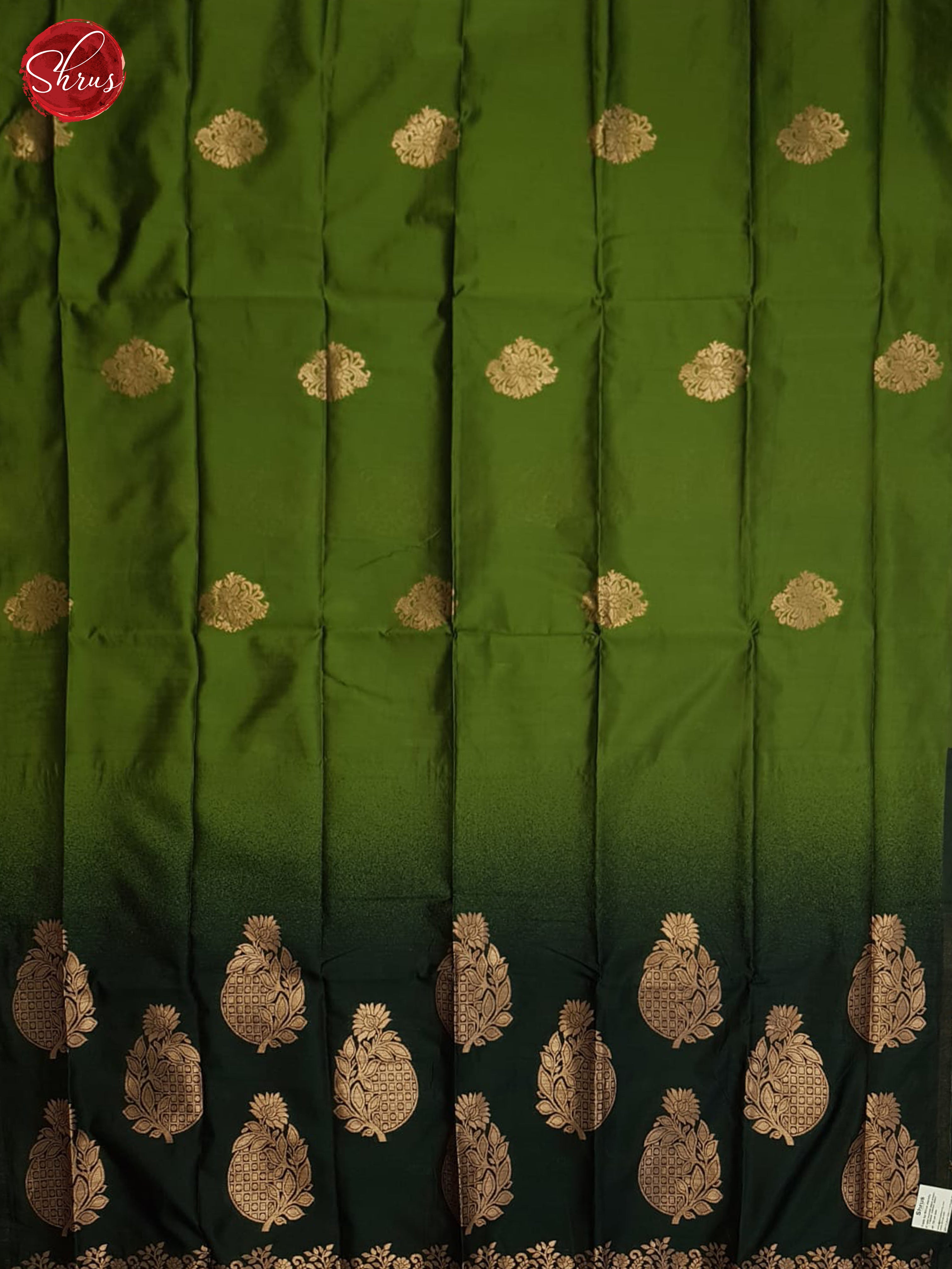 Green and Dark green- Semi Soft silk saree - Shop on ShrusEternity.com