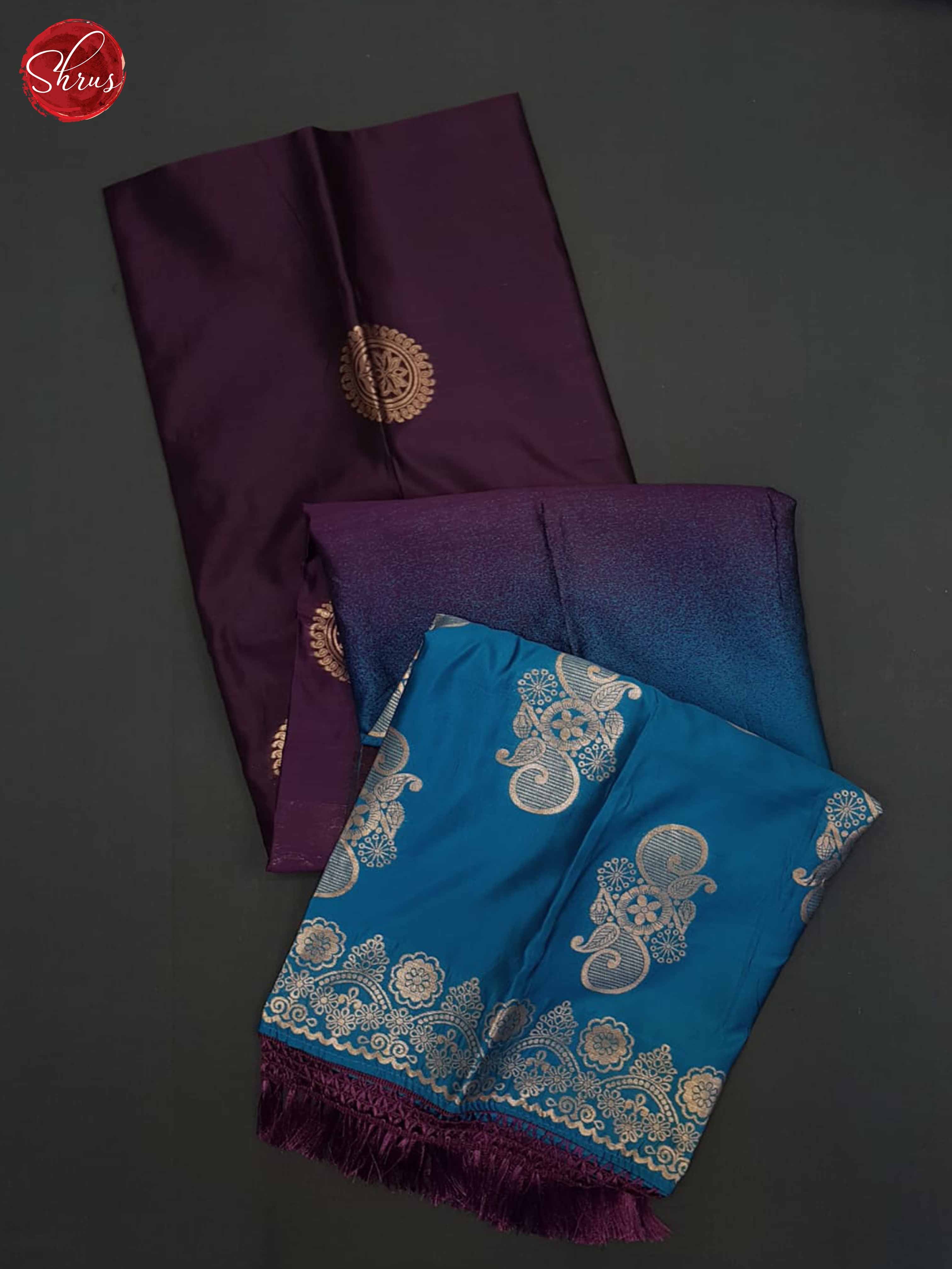 Deep Wine And Blue- Semi Soft Silk - Shop on ShrusEternity.com
