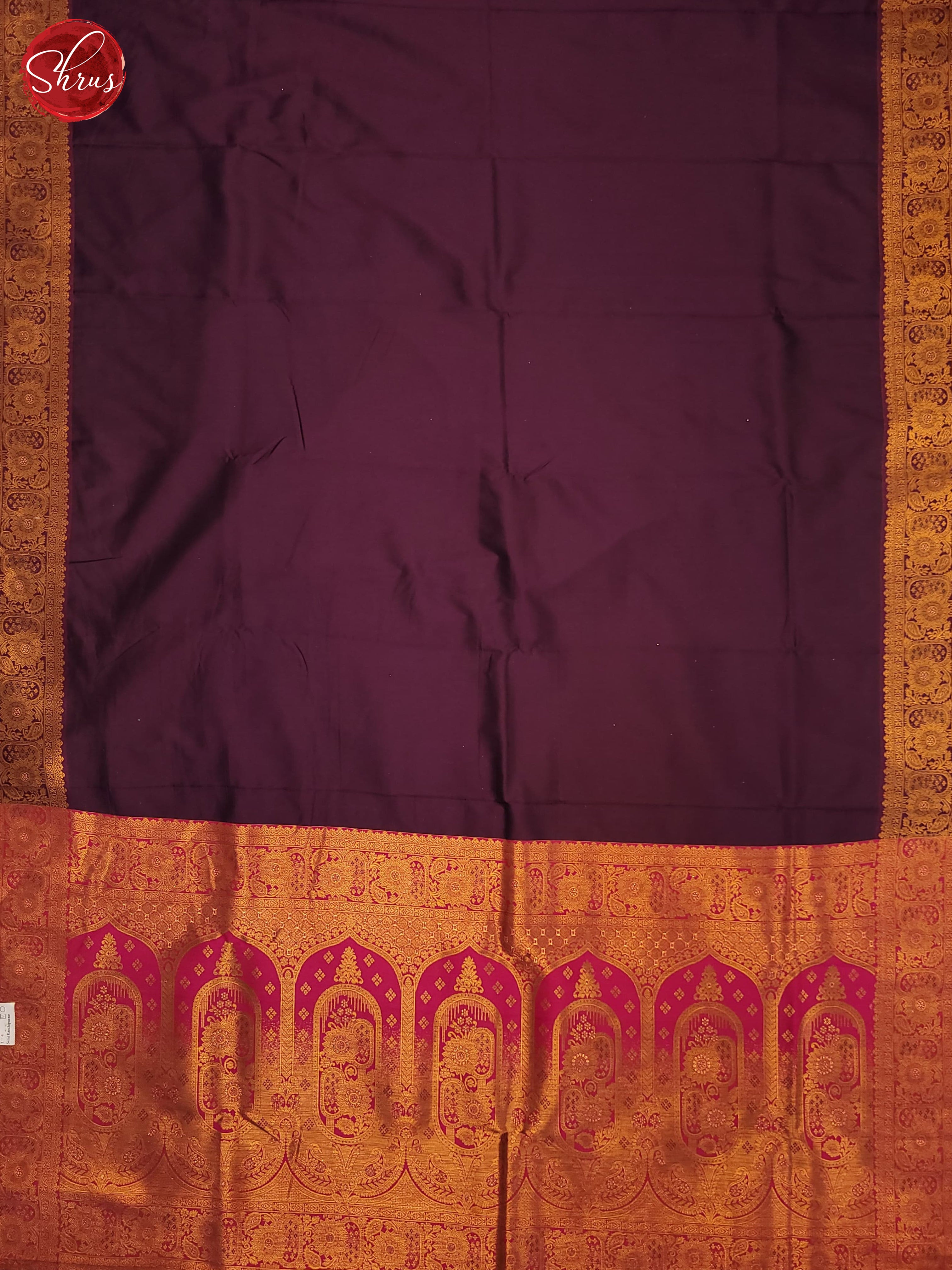 Wine & Pink - Semi Kanchipuram Saree - Shop on ShrusEternity.com