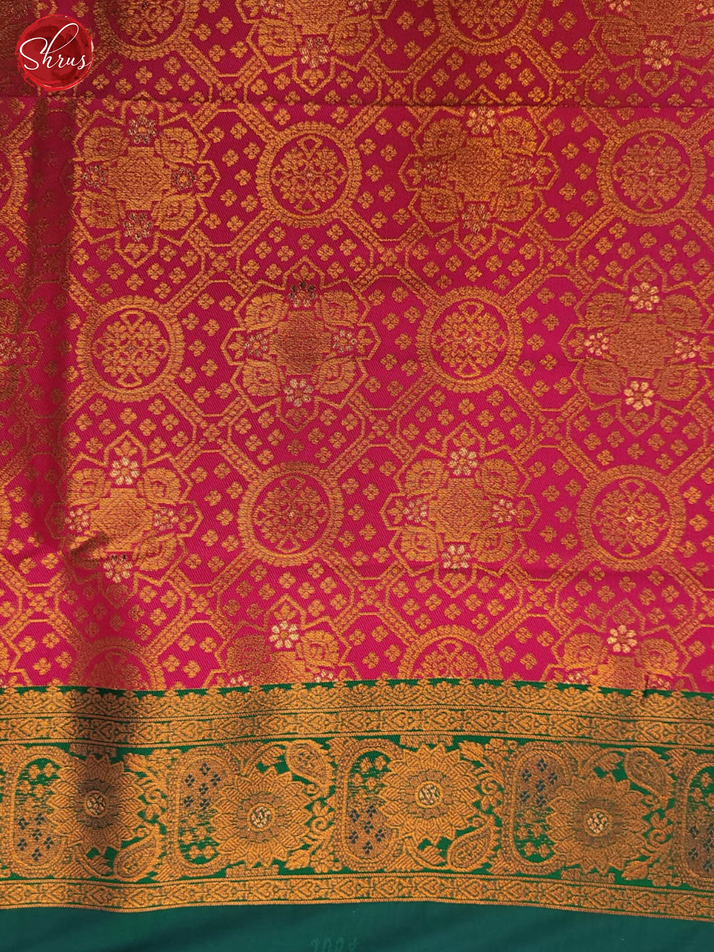 Peacock Green & Pink - Semi Kanchipuram Saree - Shop on ShrusEternity.com