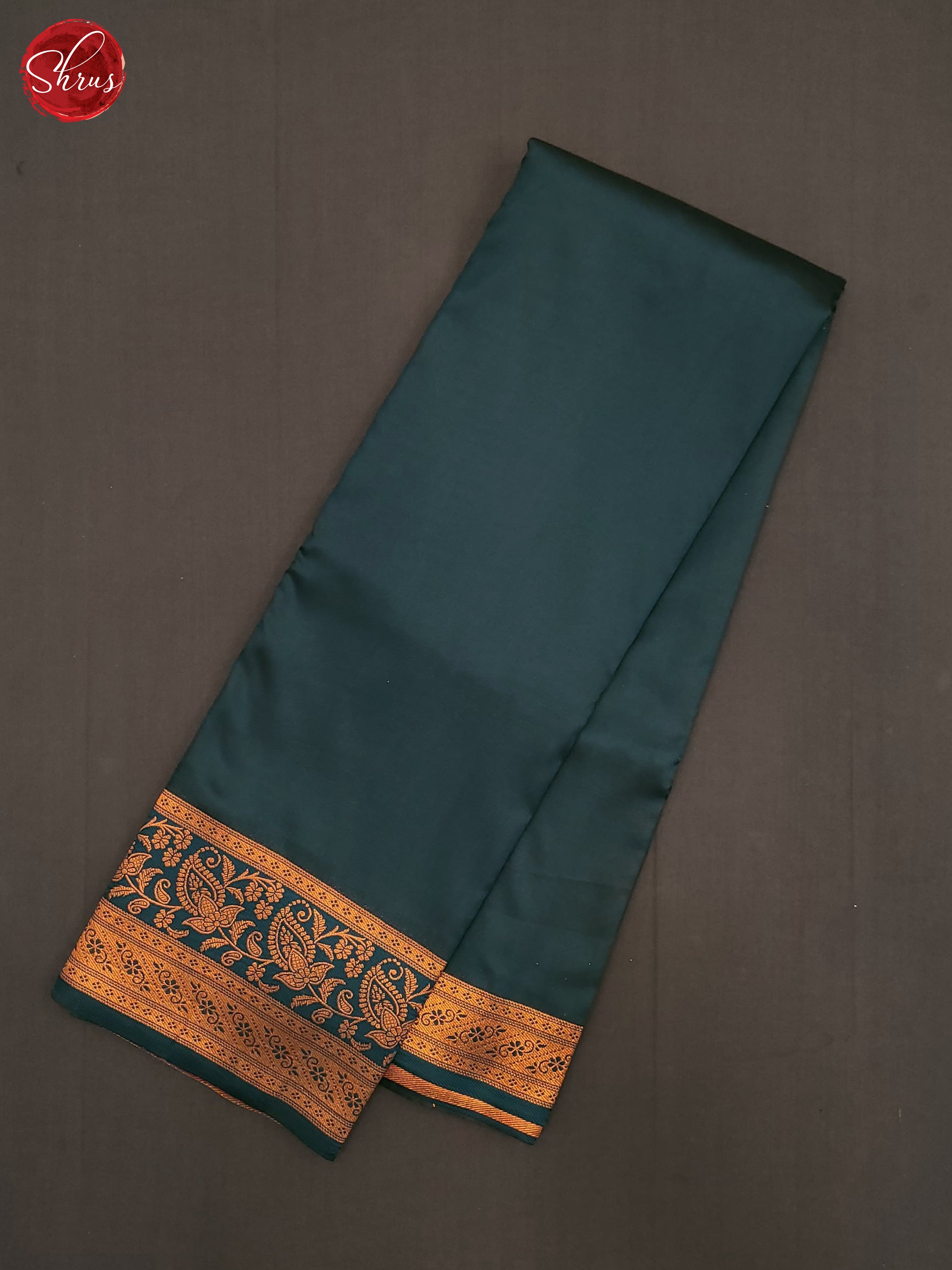 Peacock Green & Pink- Semi Kanchipuram Saree - Shop on ShrusEternity.com