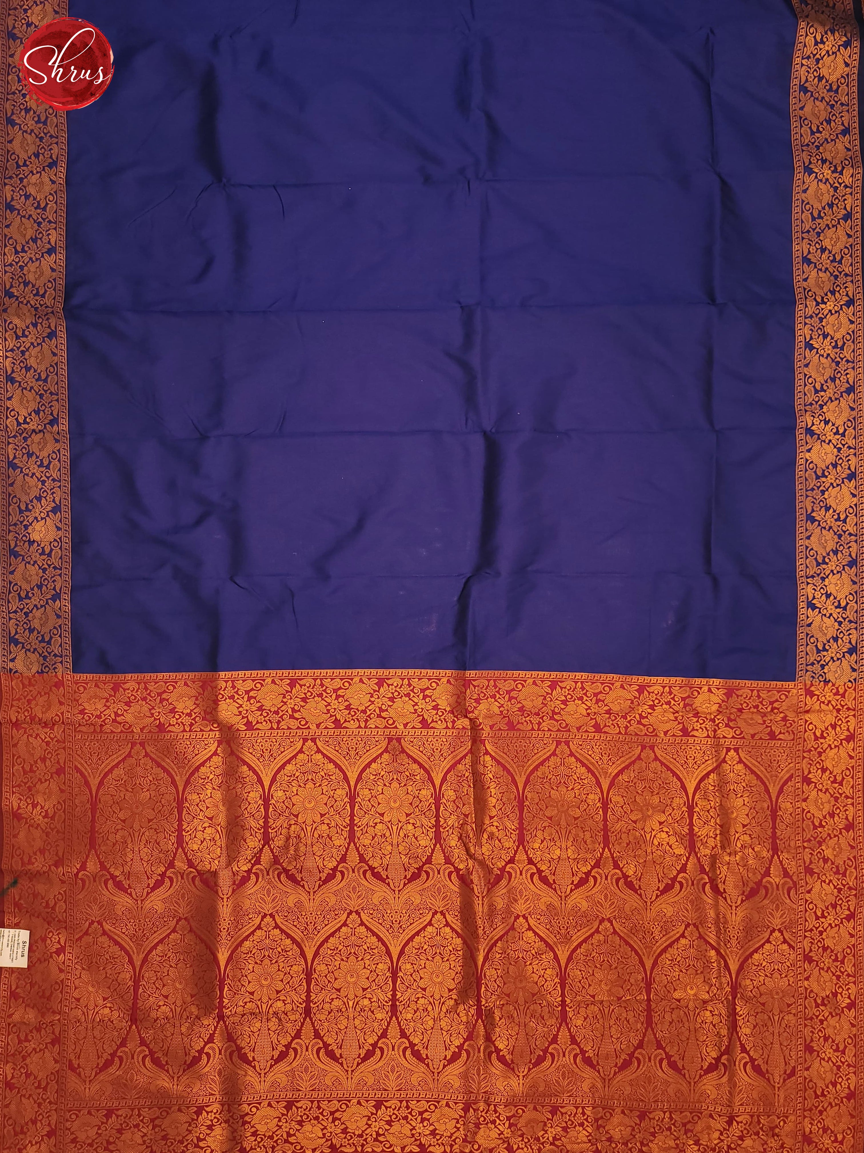 Blue & Maroon - Semi Kanchipuram Saree - Shop on ShrusEternity.com