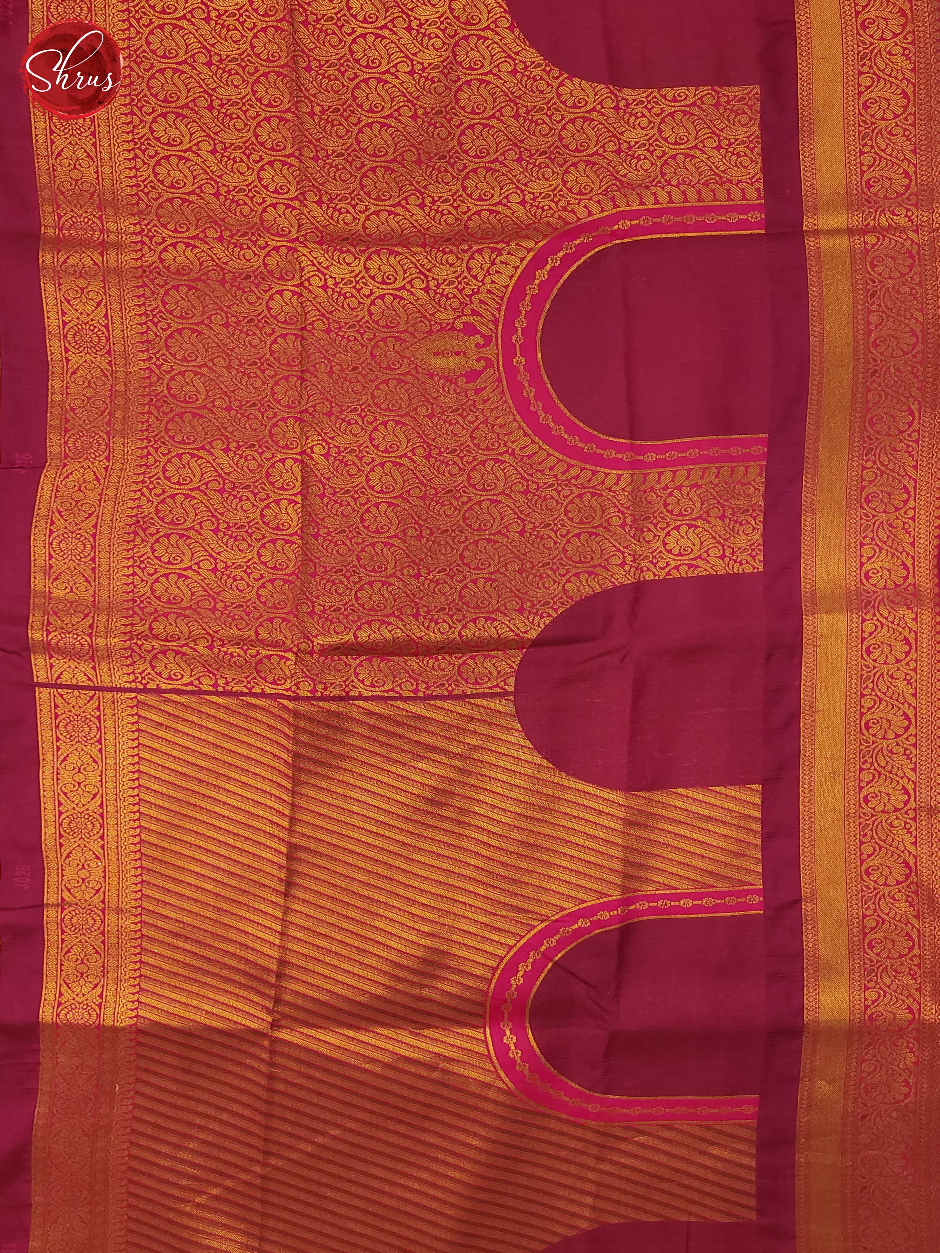 Blue & Maroon - Semi Kanchipuram Saree - Shop on ShrusEternity.com
