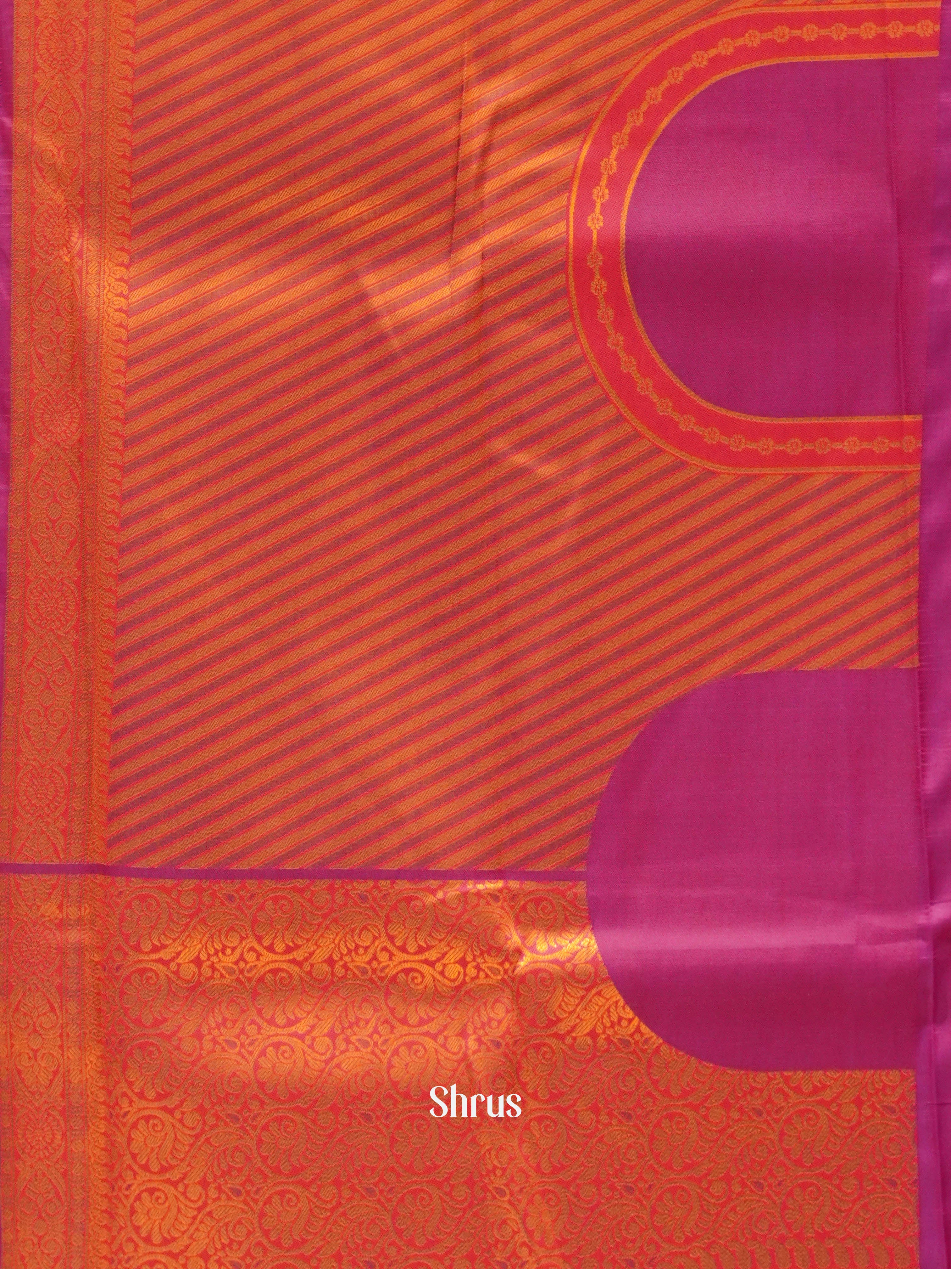 Green And Pink-semi kanchipuram Saree - Shop on ShrusEternity.com