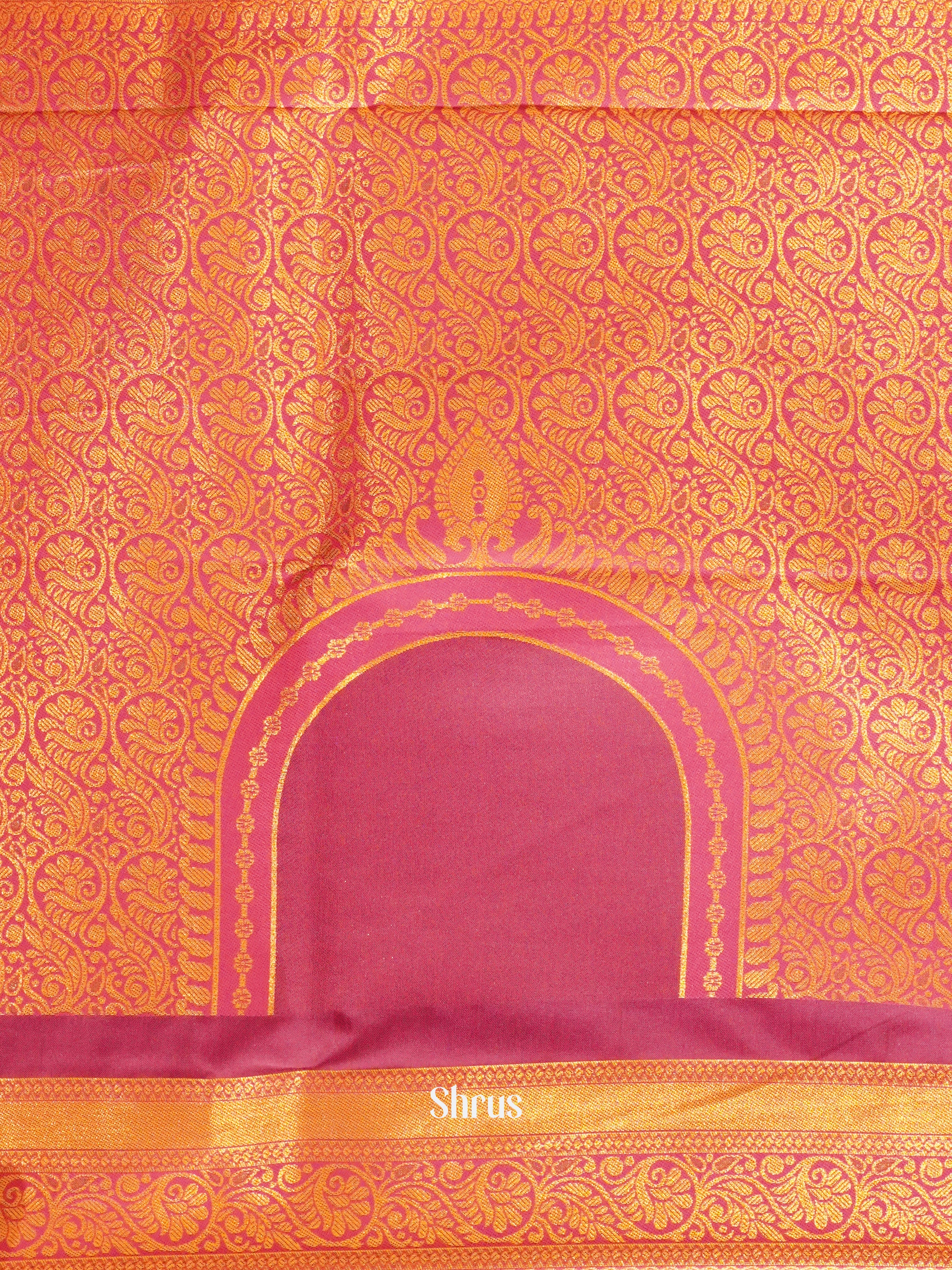 Blue And Majenta Pink- semi Kanchipuram saree - Shop on ShrusEternity.com