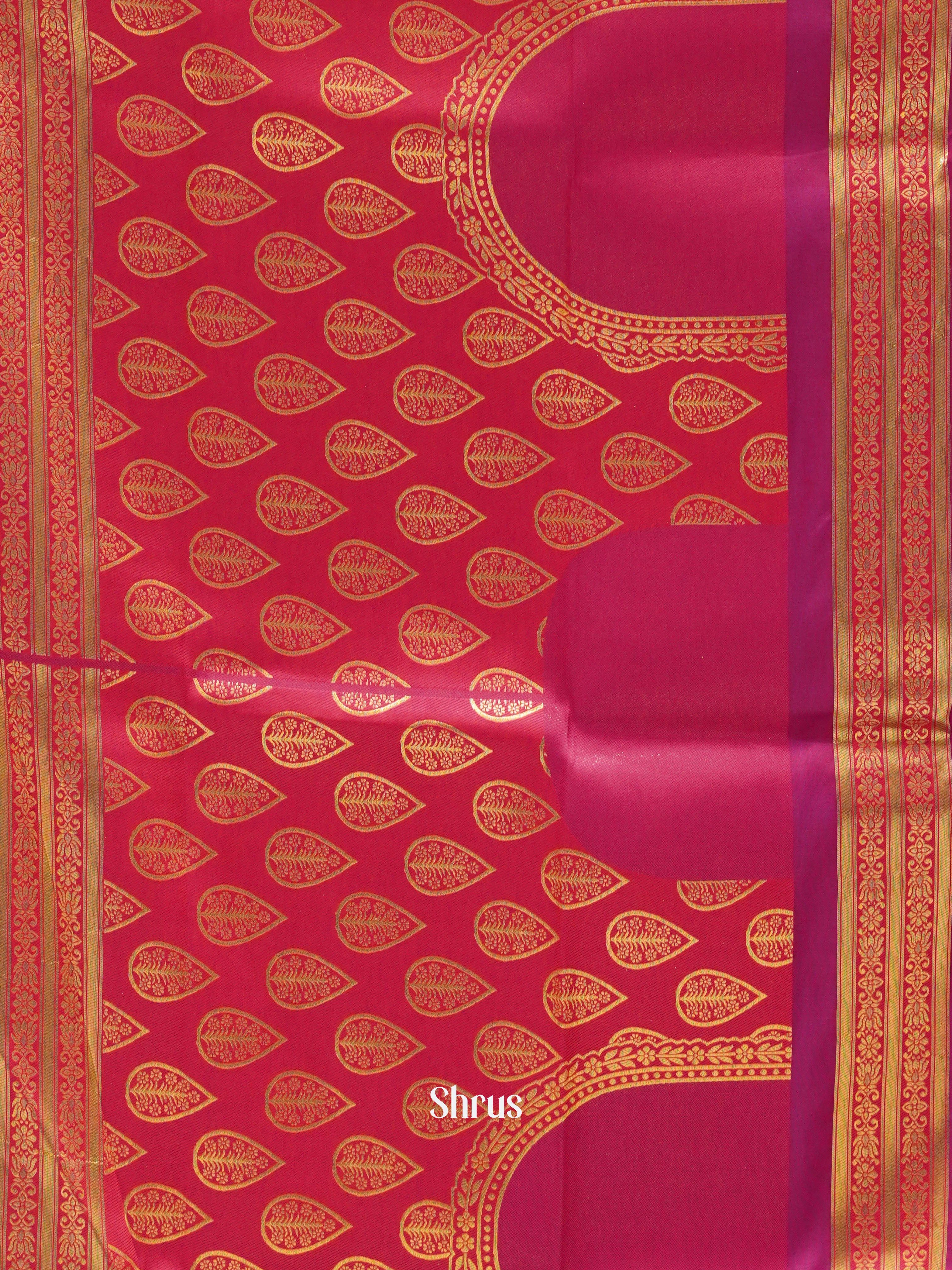 Green And Pink-semi kanchipuram saree - Shop on ShrusEternity.com