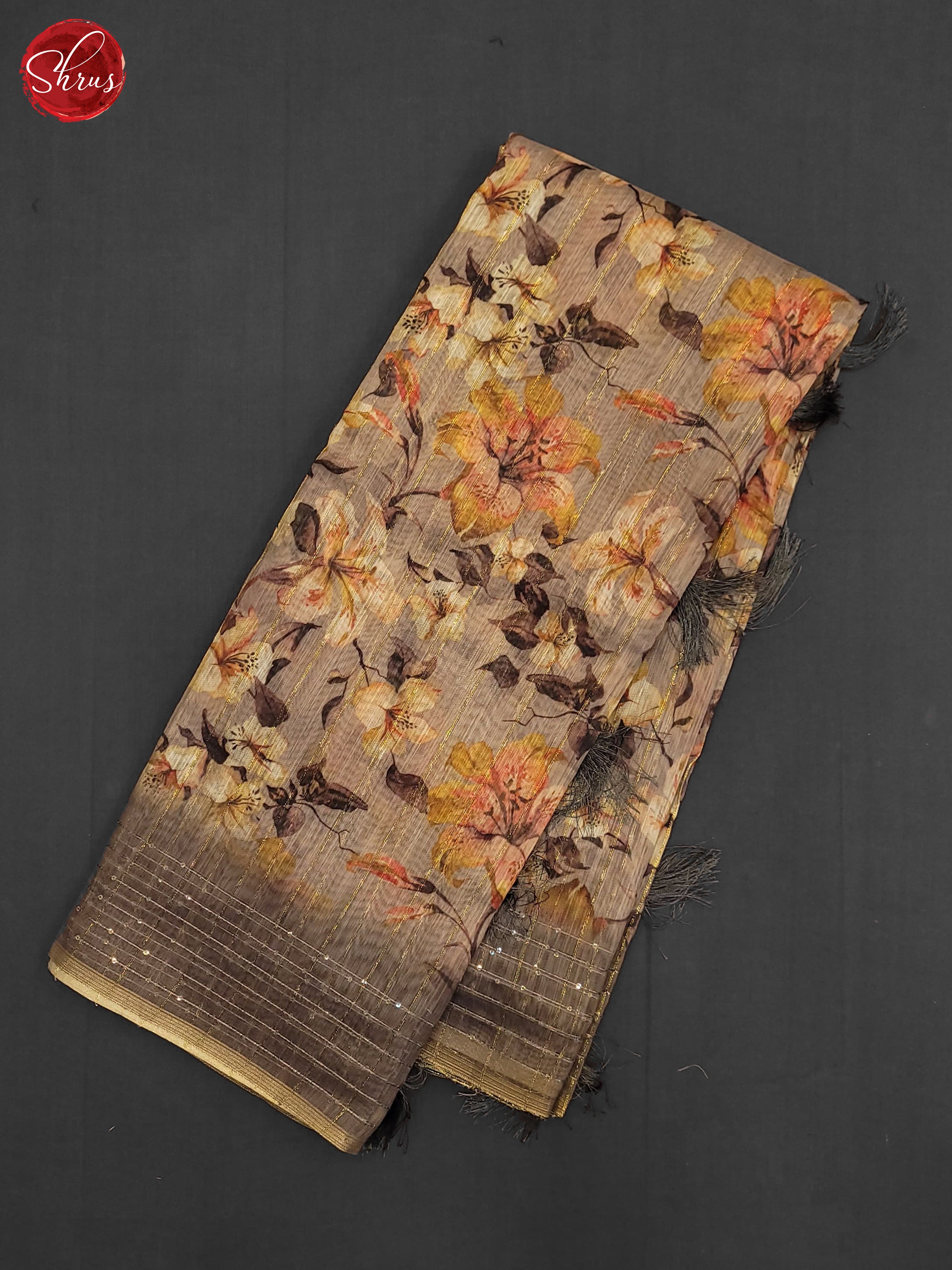 Grey(Single Tone)- Semi Jute Saree - Shop on ShrusEternity.com