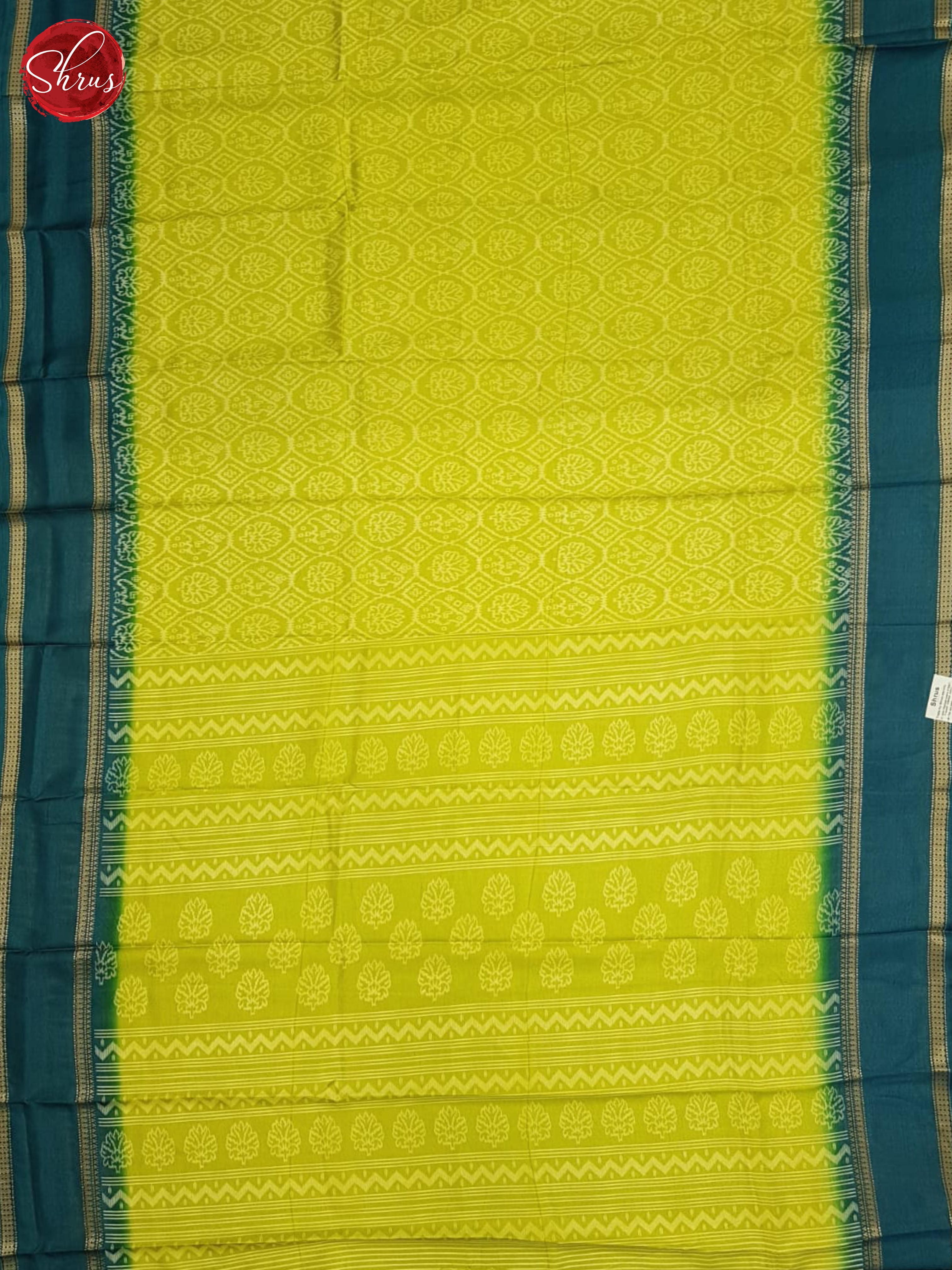 Green And Peacock Neck-Semi crepe saree - Shop on ShrusEternity.com