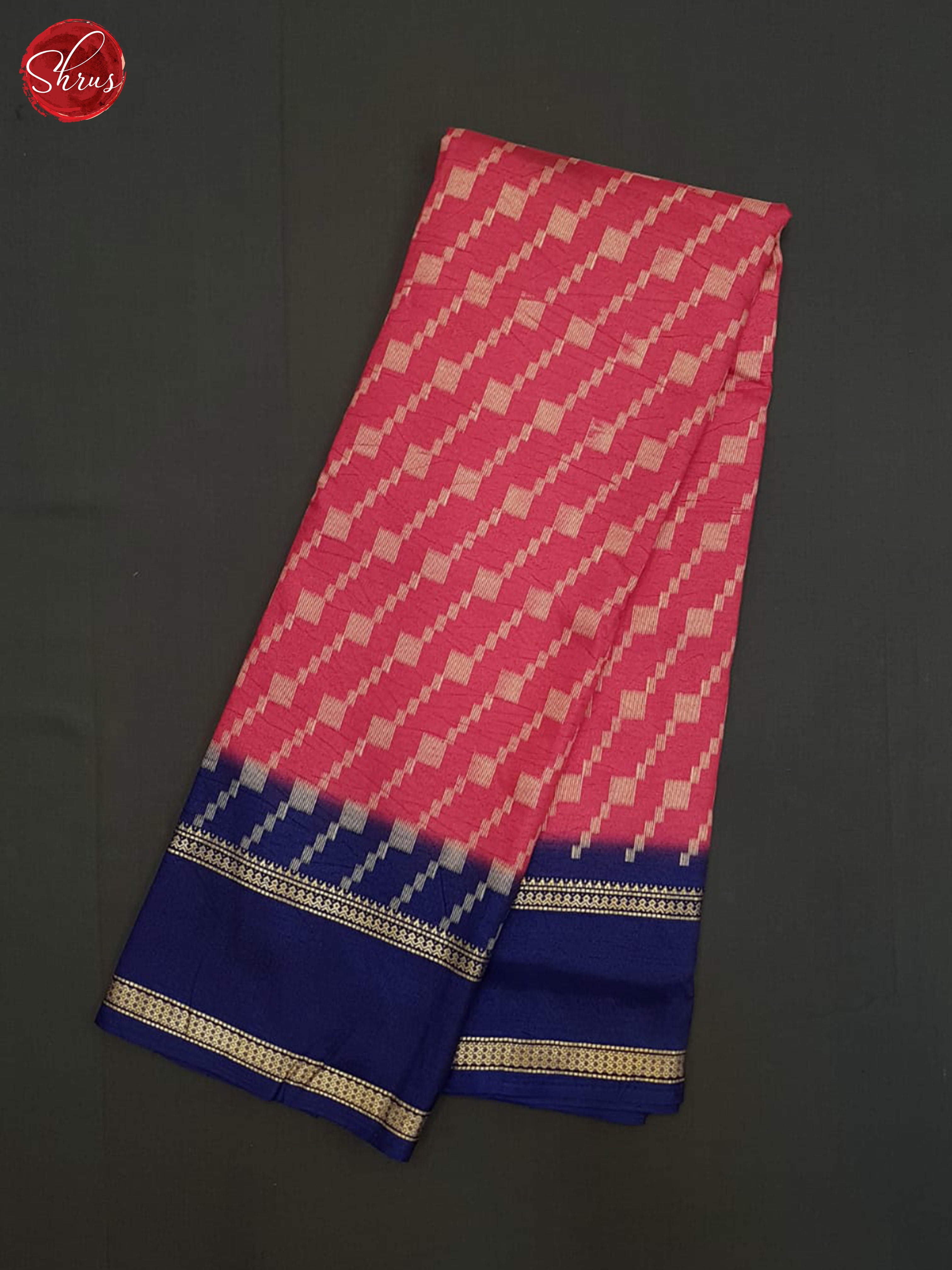 Pink And Blue-Semi Crepe Saree - Shop on ShrusEternity.com