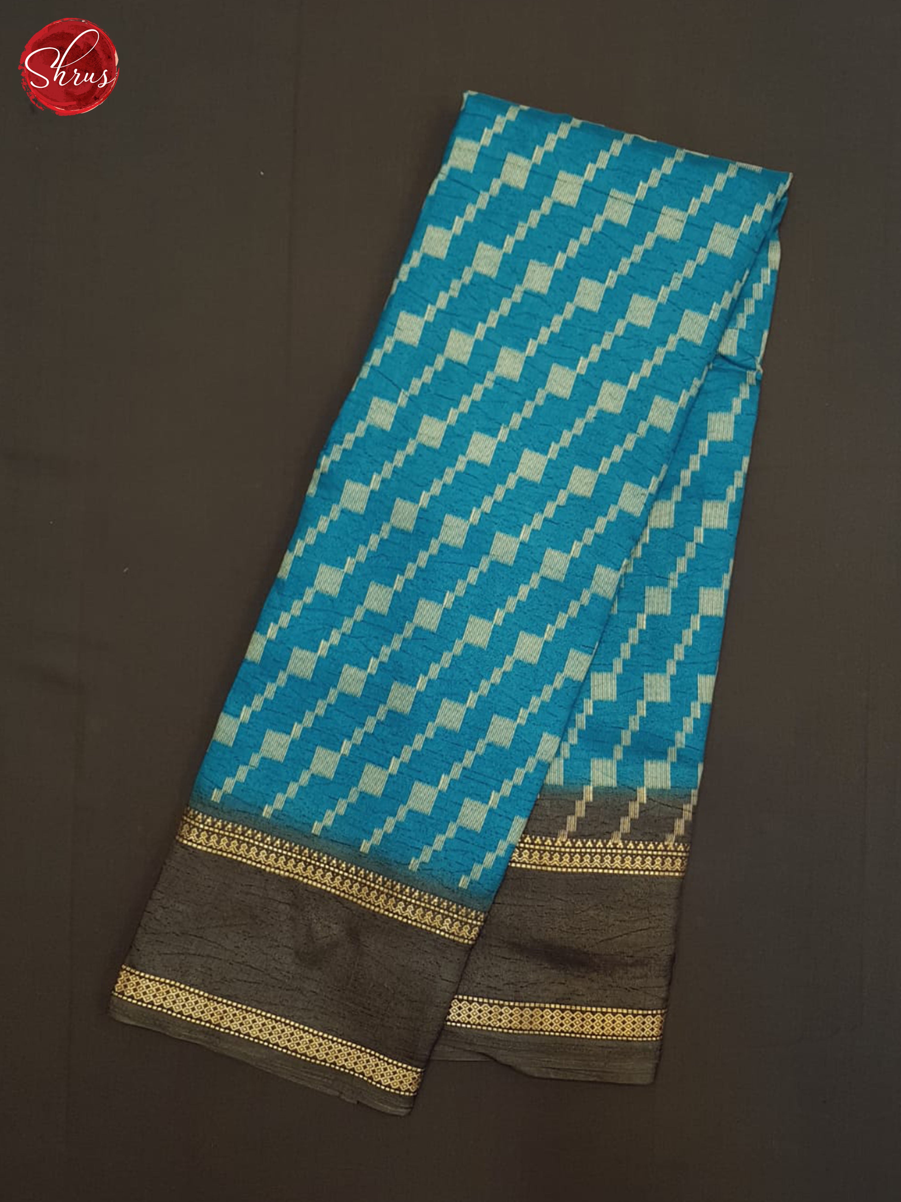 Blue and Brown- Semi Crepe Saree - Shop on ShrusEternity.com