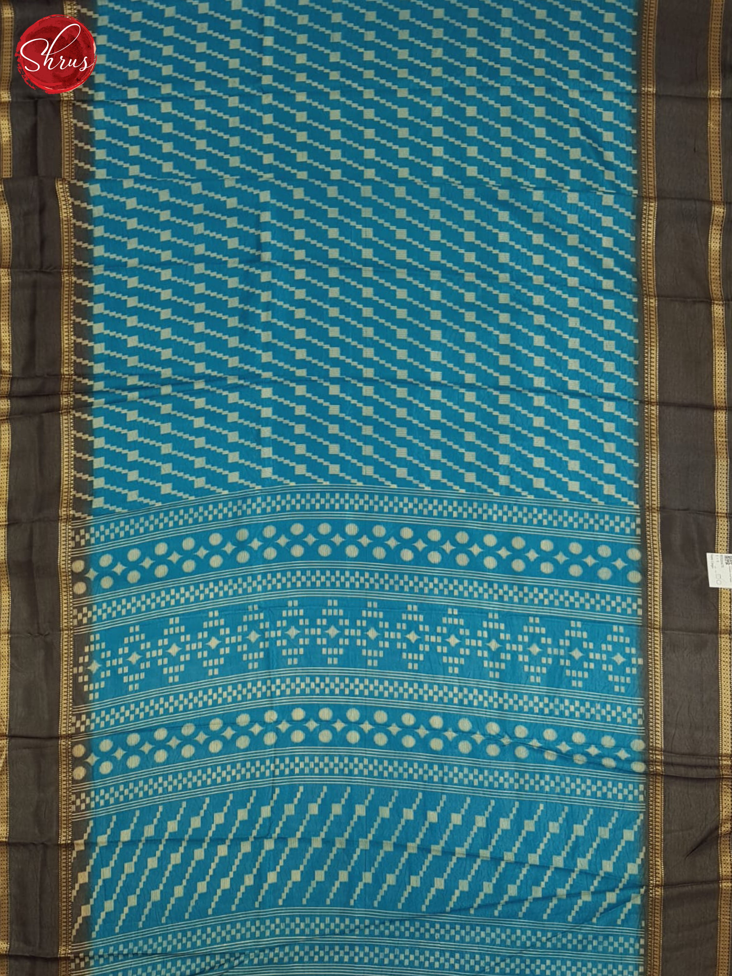Blue and Brown- Semi Crepe Saree - Shop on ShrusEternity.com