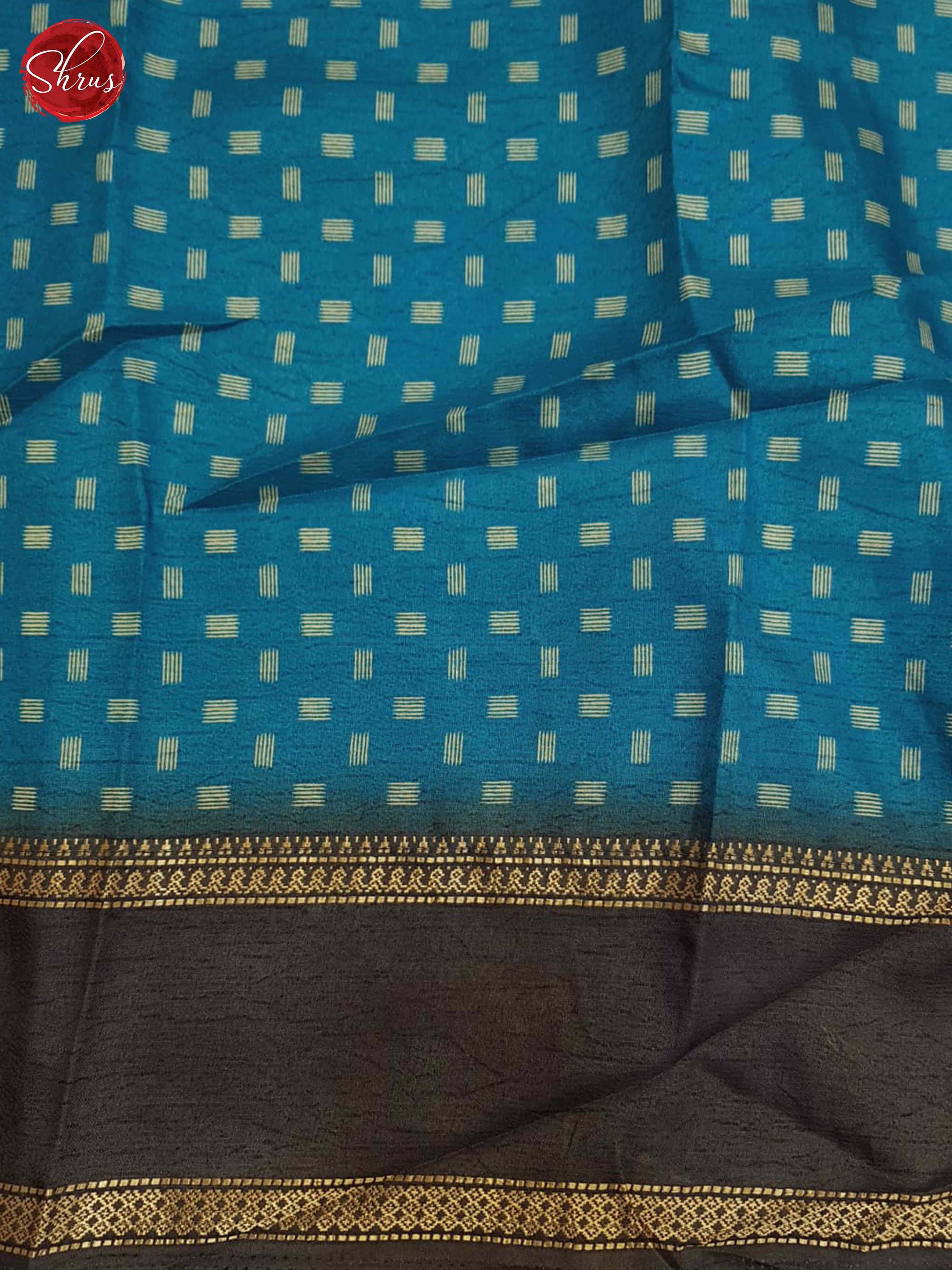 Blue and Brown- Semi Crepe Saree - Shop on ShrusEternity.com