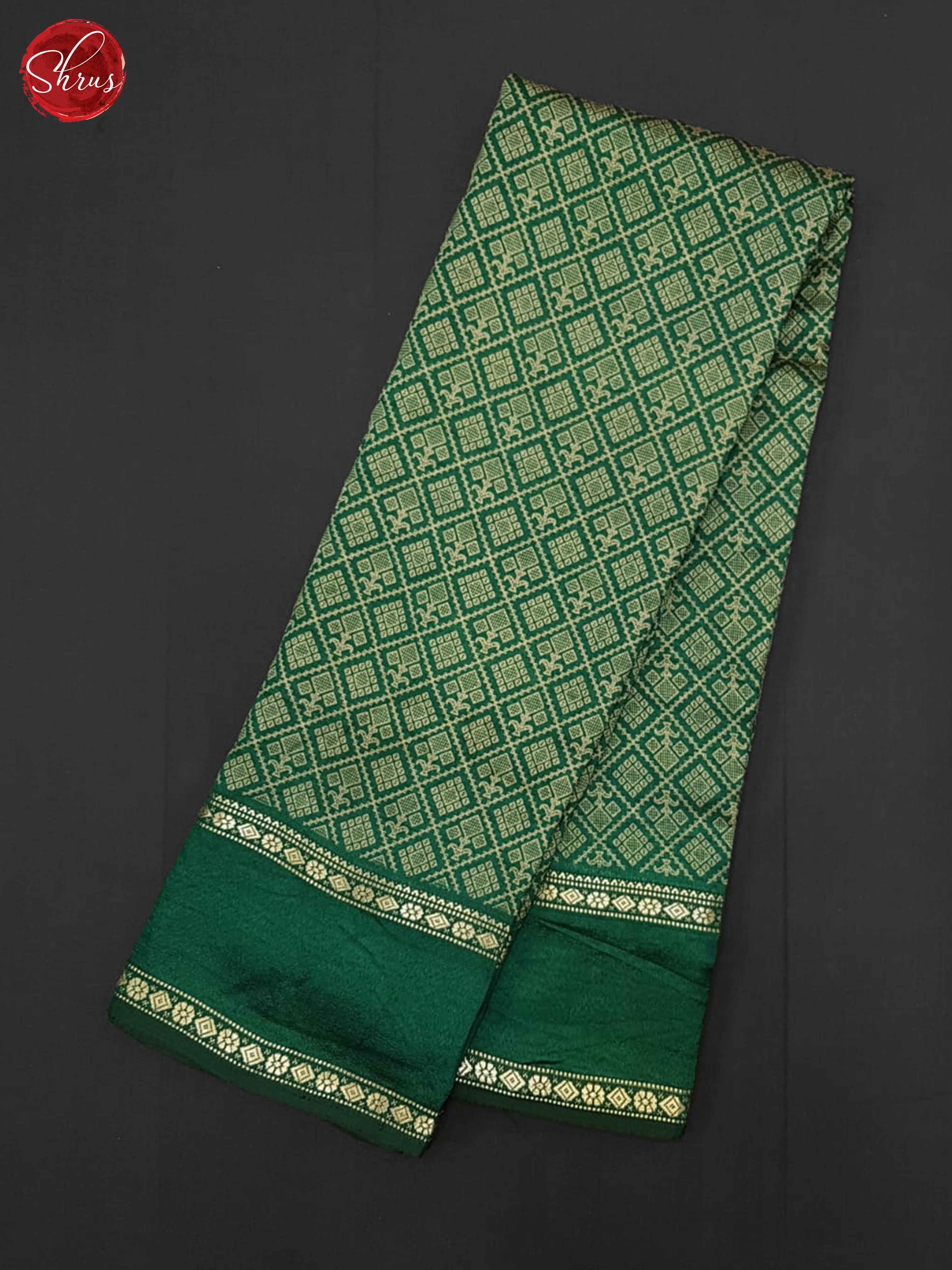 Green(Single Tone) - Semi Crepe Saree - Shop on ShrusEternity.com