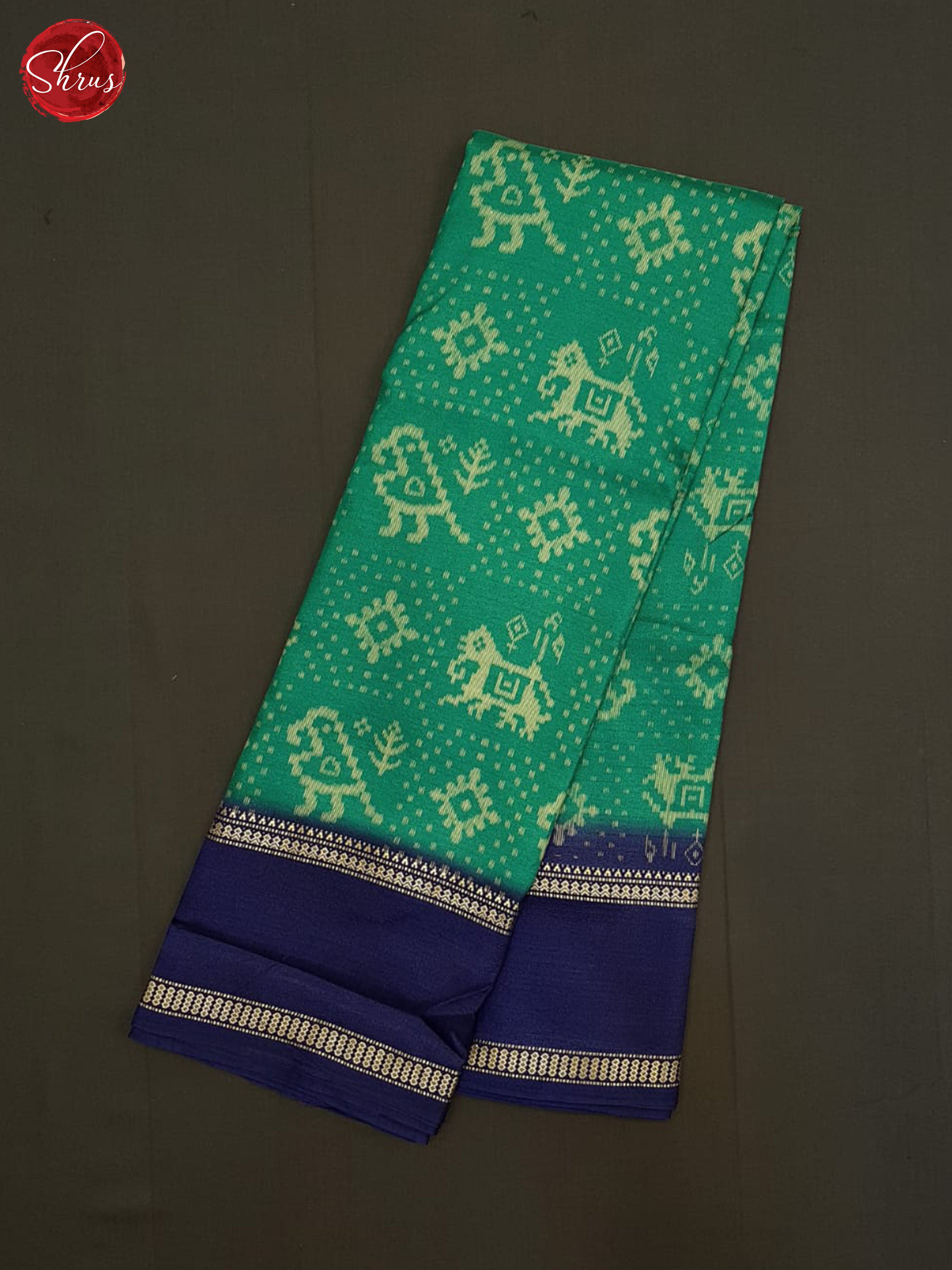 Green And Blue- semi crepe Saree - Shop on ShrusEternity.com