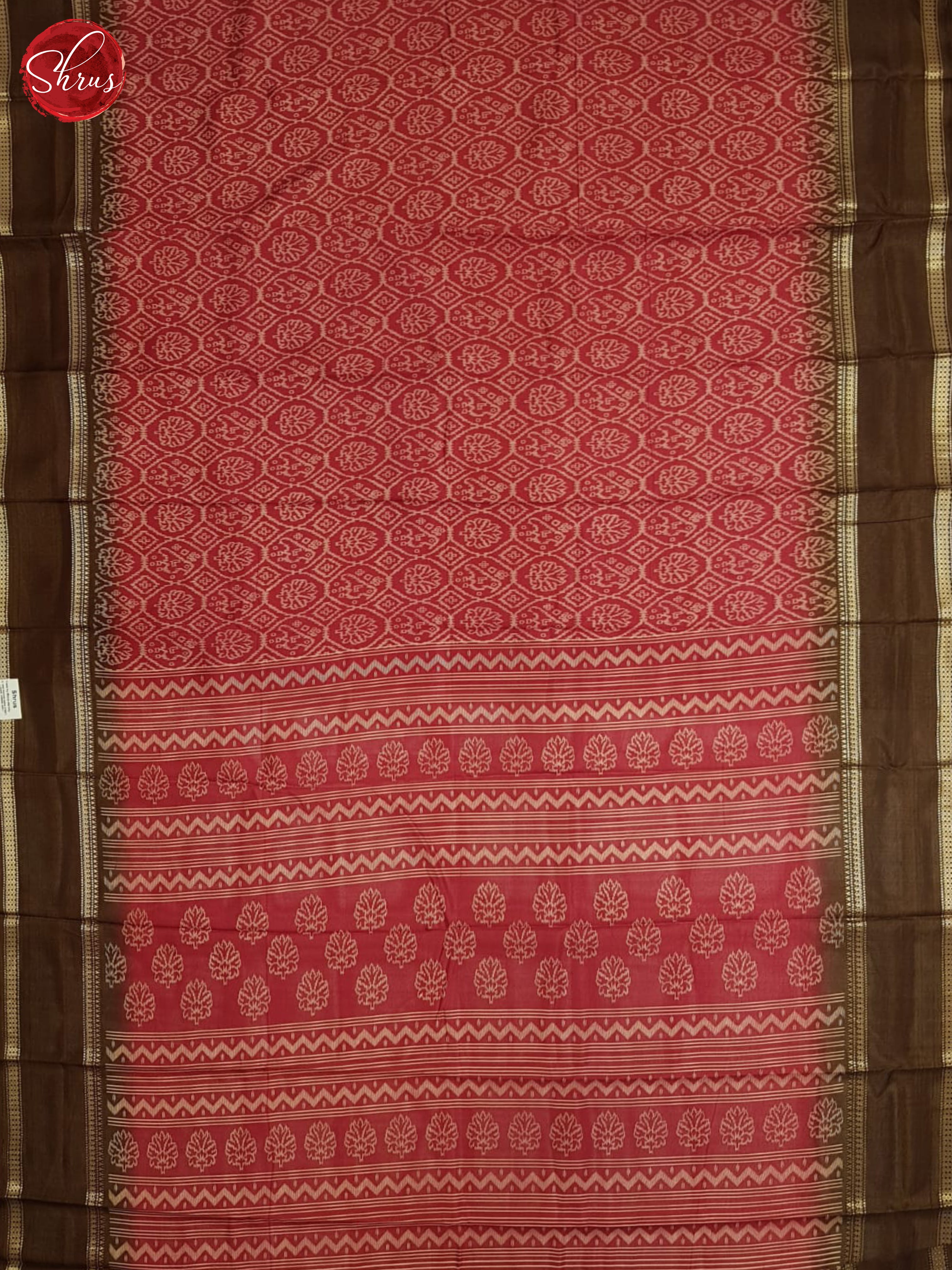 Red And Brown - Semi Crepe Saree - Shop on ShrusEternity.com
