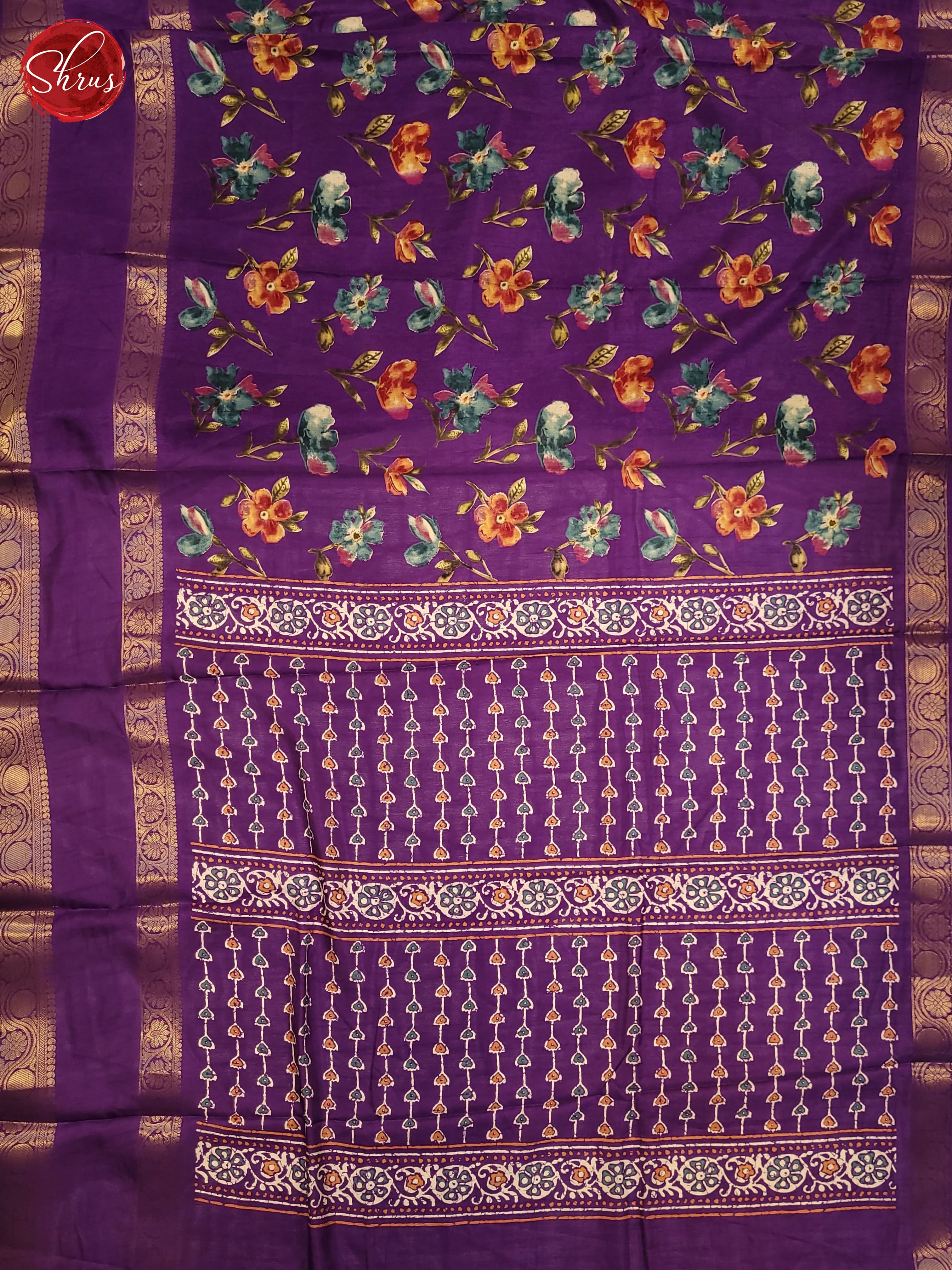 Purple(Single Tone)- Semi Crepe Saree - Shop on ShrusEternity.com