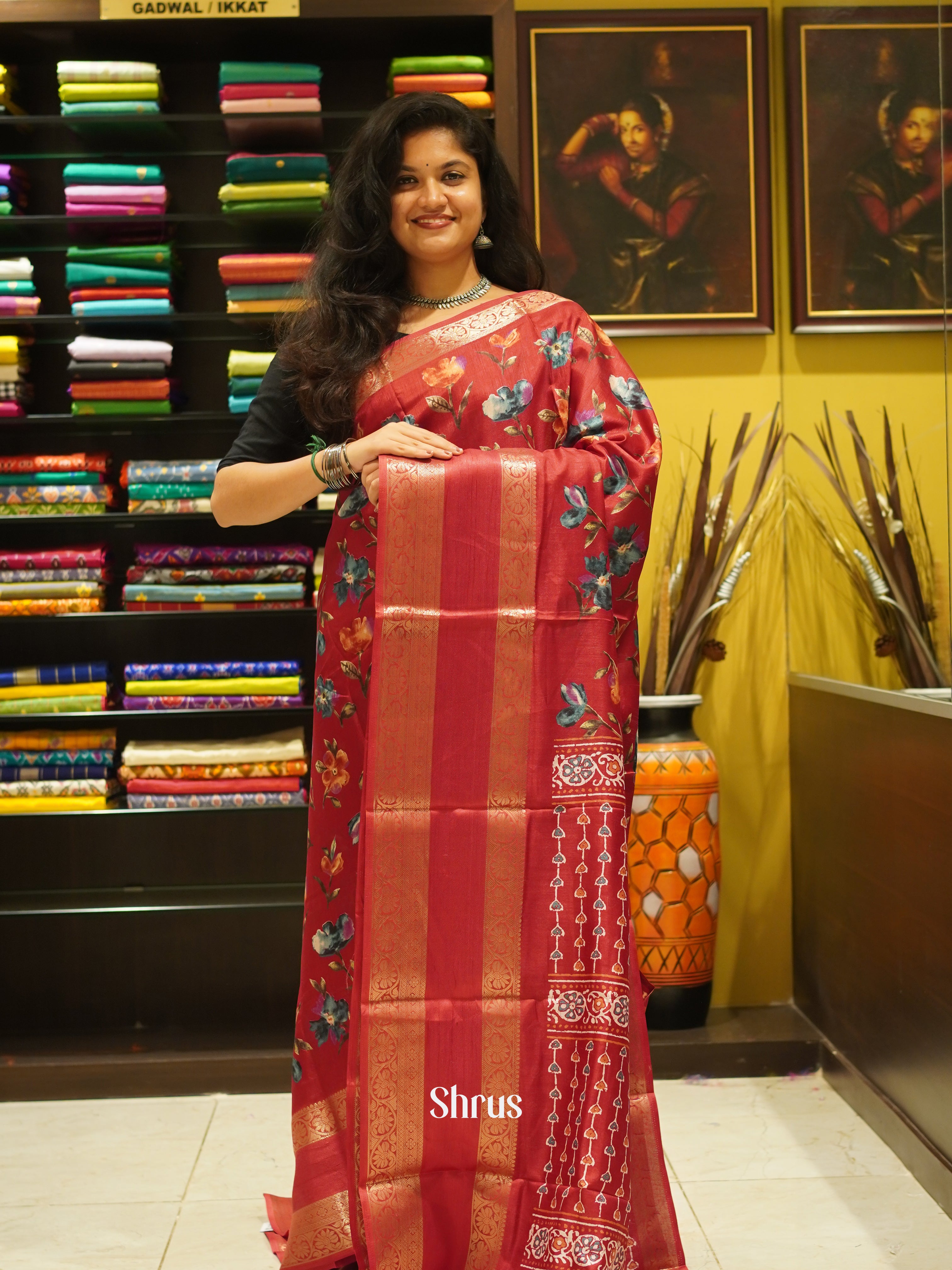 pink(Single Tone)- Semi Crepe Saree - Shop on ShrusEternity.com
