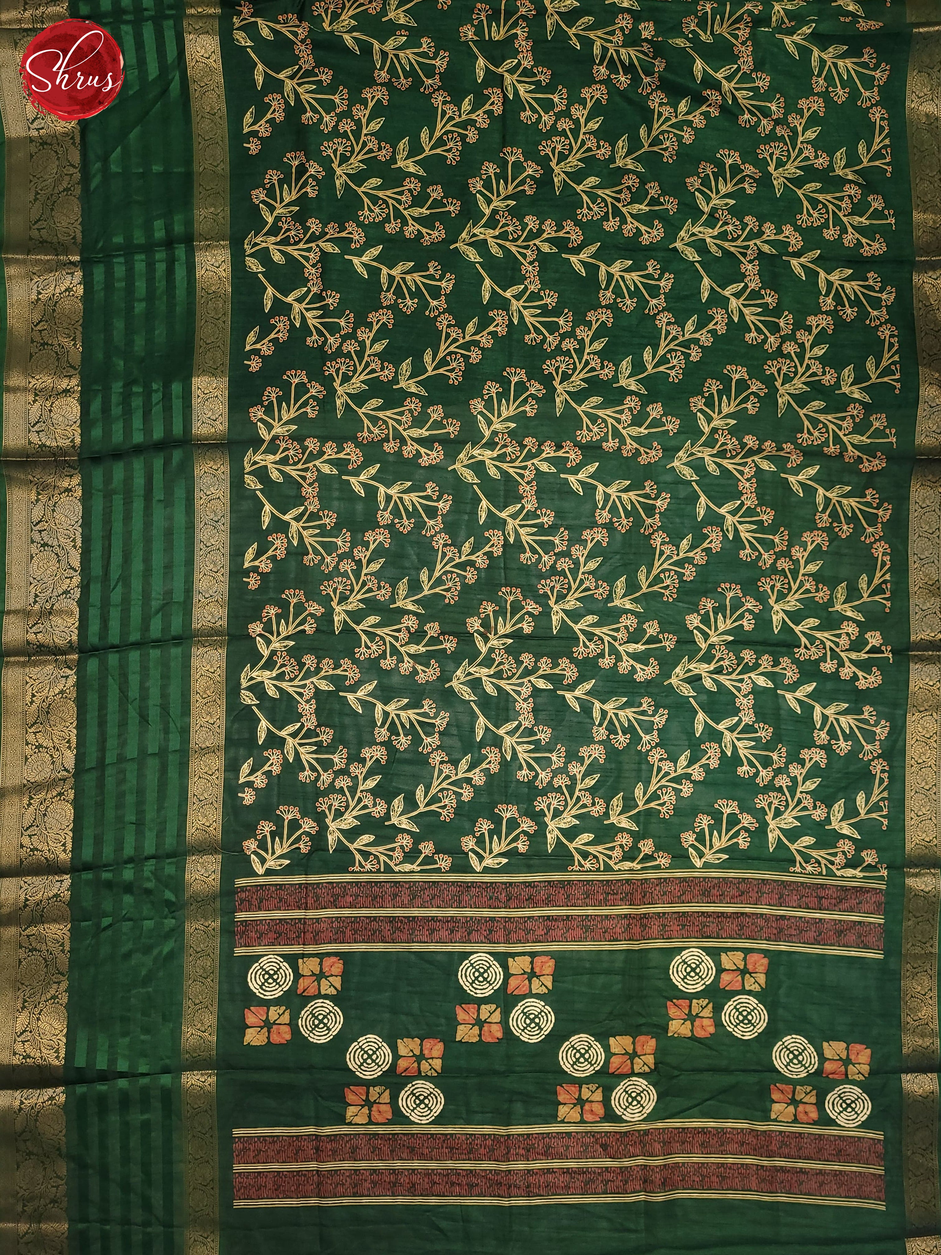 Green(Single tone)- Semi Crepe saree - Shop on ShrusEternity.com