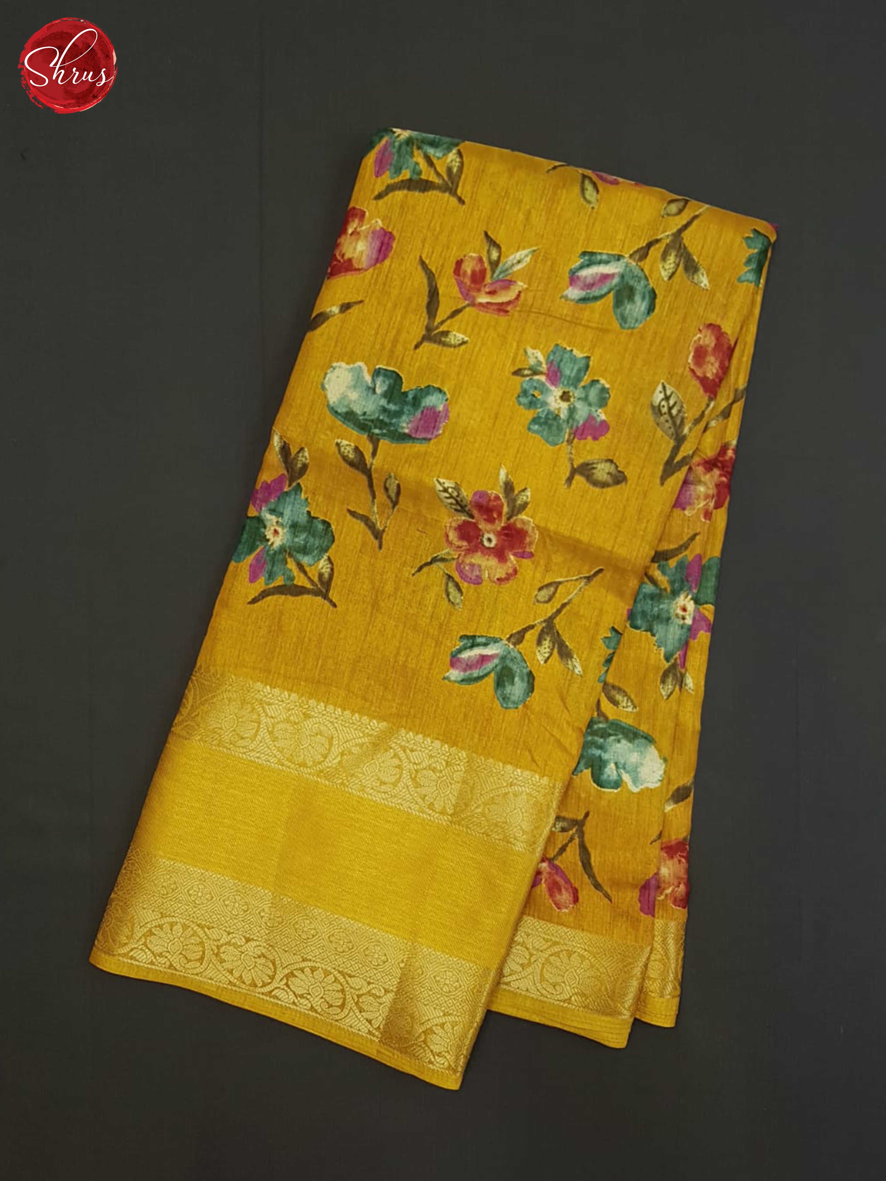 Mustard(Single tone)-semi crepe saree - Shop on ShrusEternity.com
