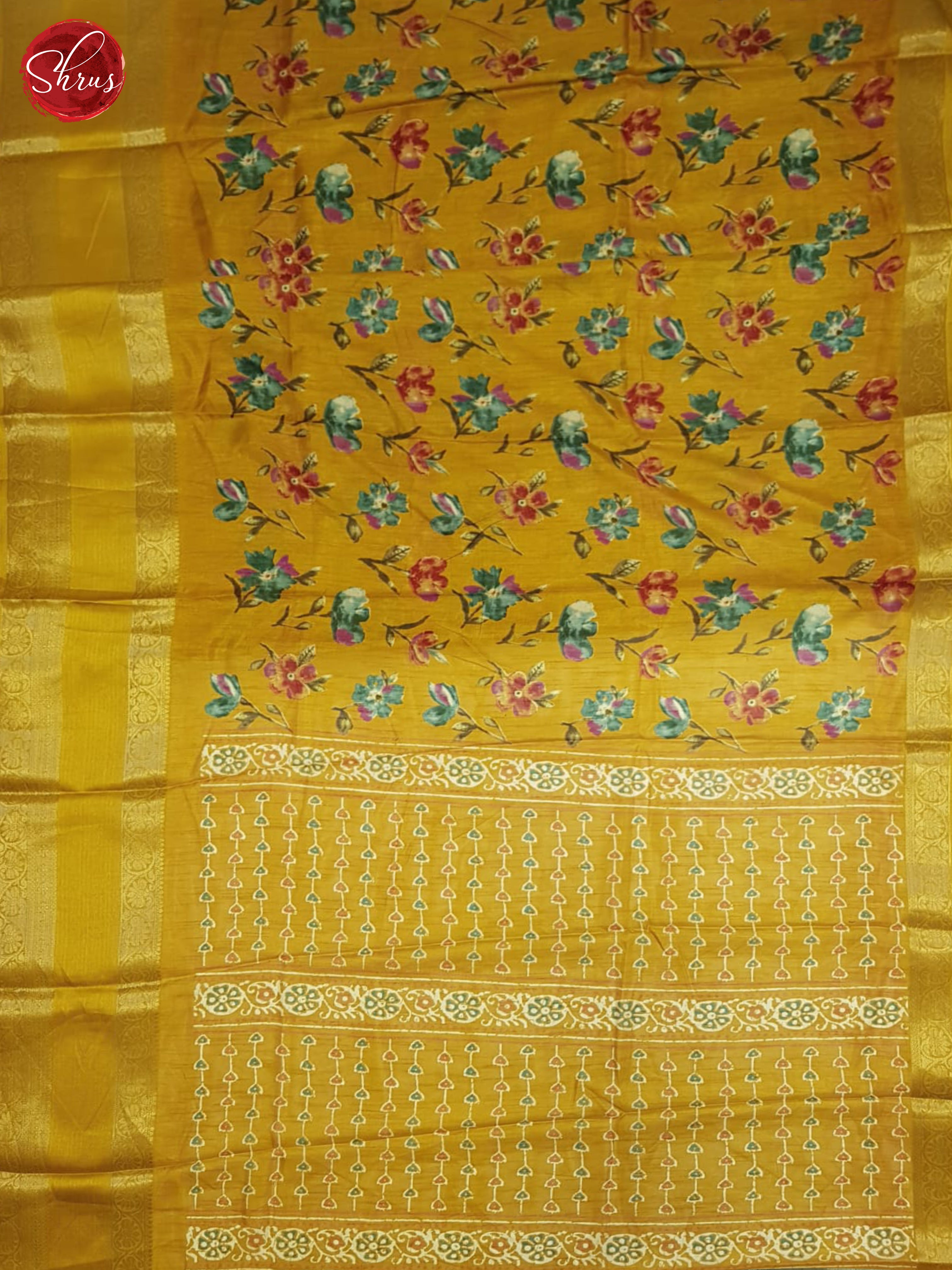 Mustard(Single tone)-semi crepe saree - Shop on ShrusEternity.com