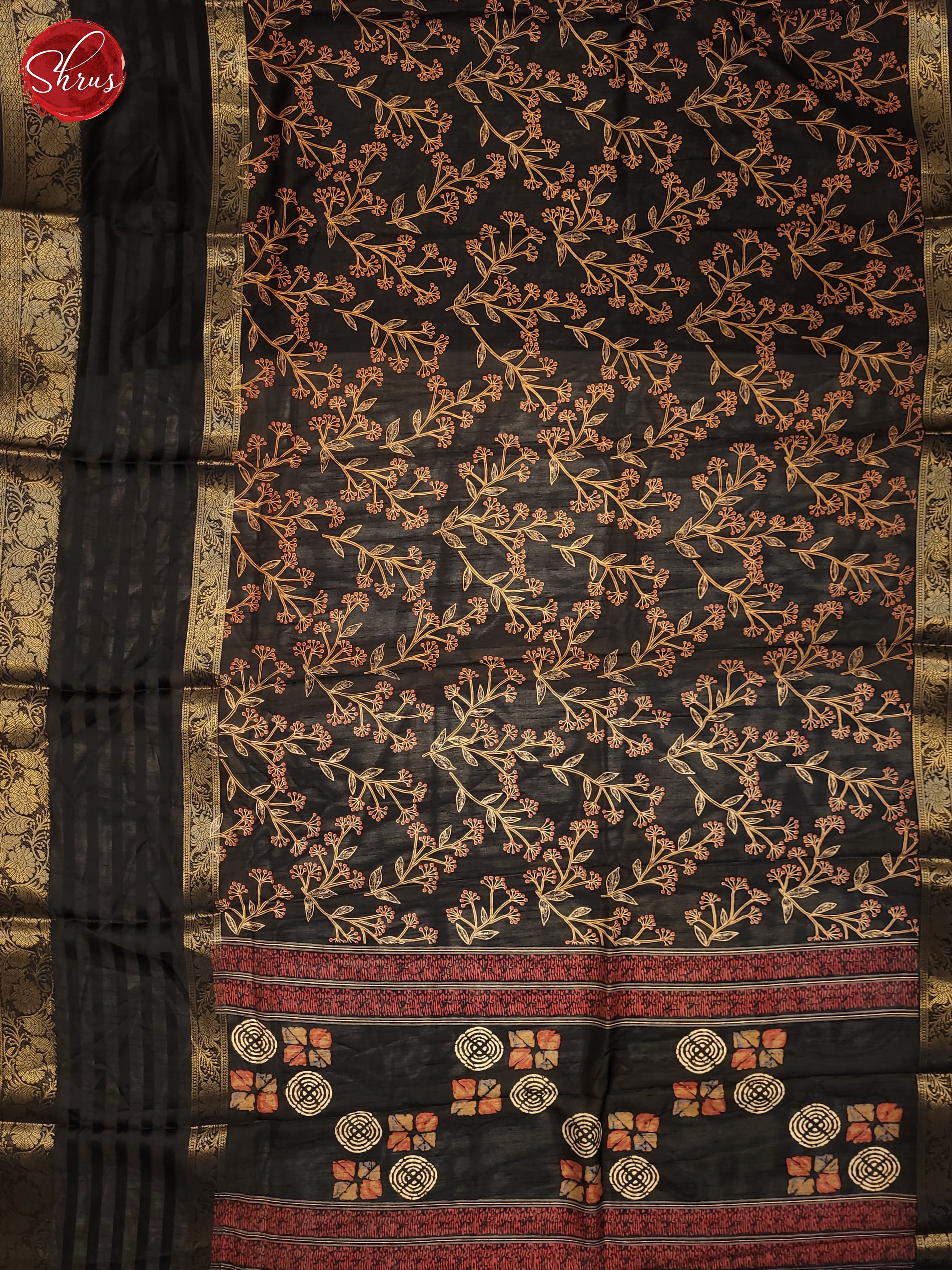 Black(Single Tone)- Semi Crepe Saree - Shop on ShrusEternity.com