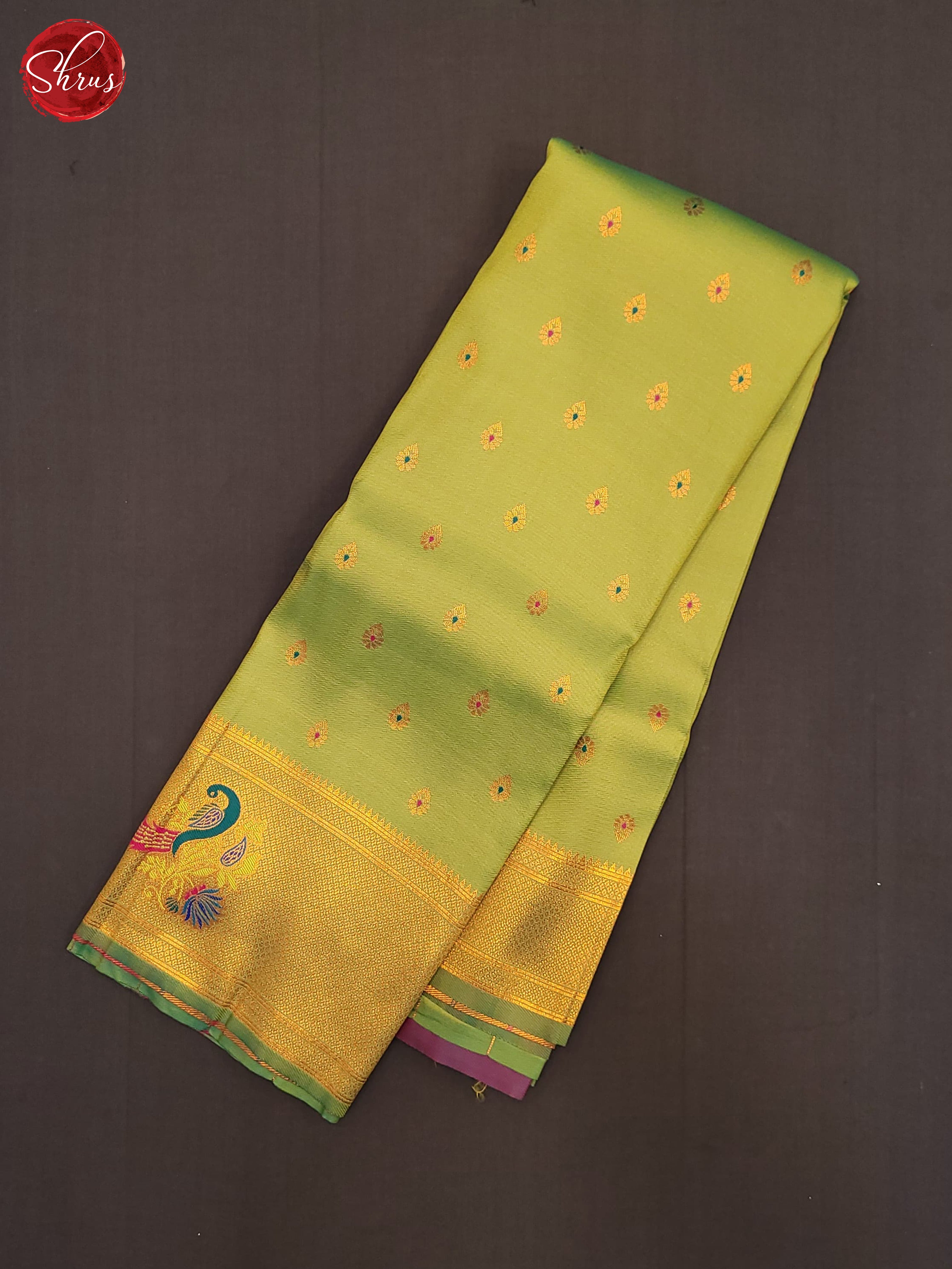Light Green & Pink - Semi Paithani Saree - Shop on ShrusEternity.com